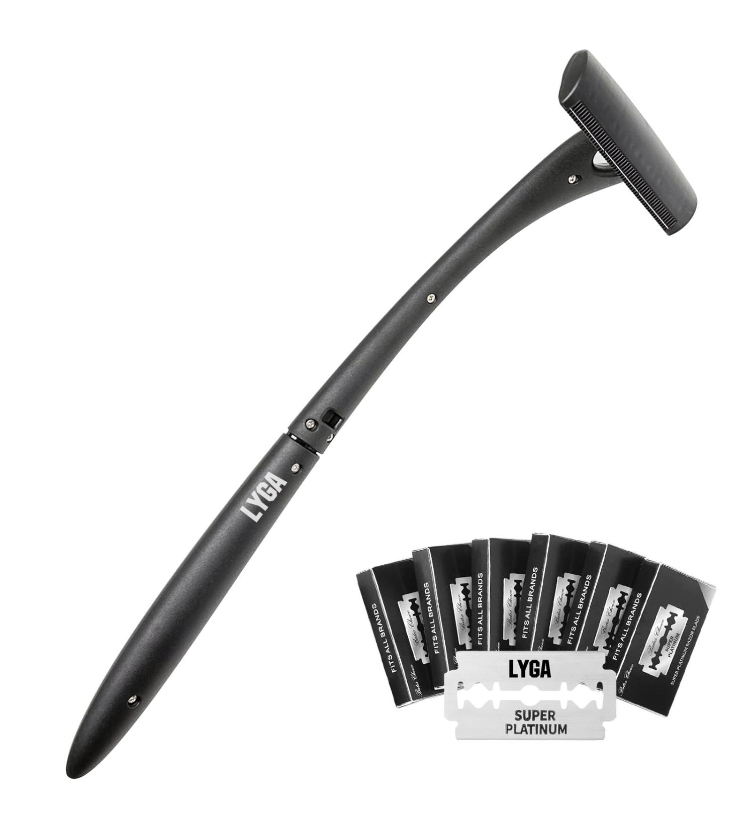 LYGA Back Shaver with 30 Blades Men's Long Handle Back Hair Removal Removable and Adjustable Length Body Hair Shaver. - Buy Online on GoSupps.com