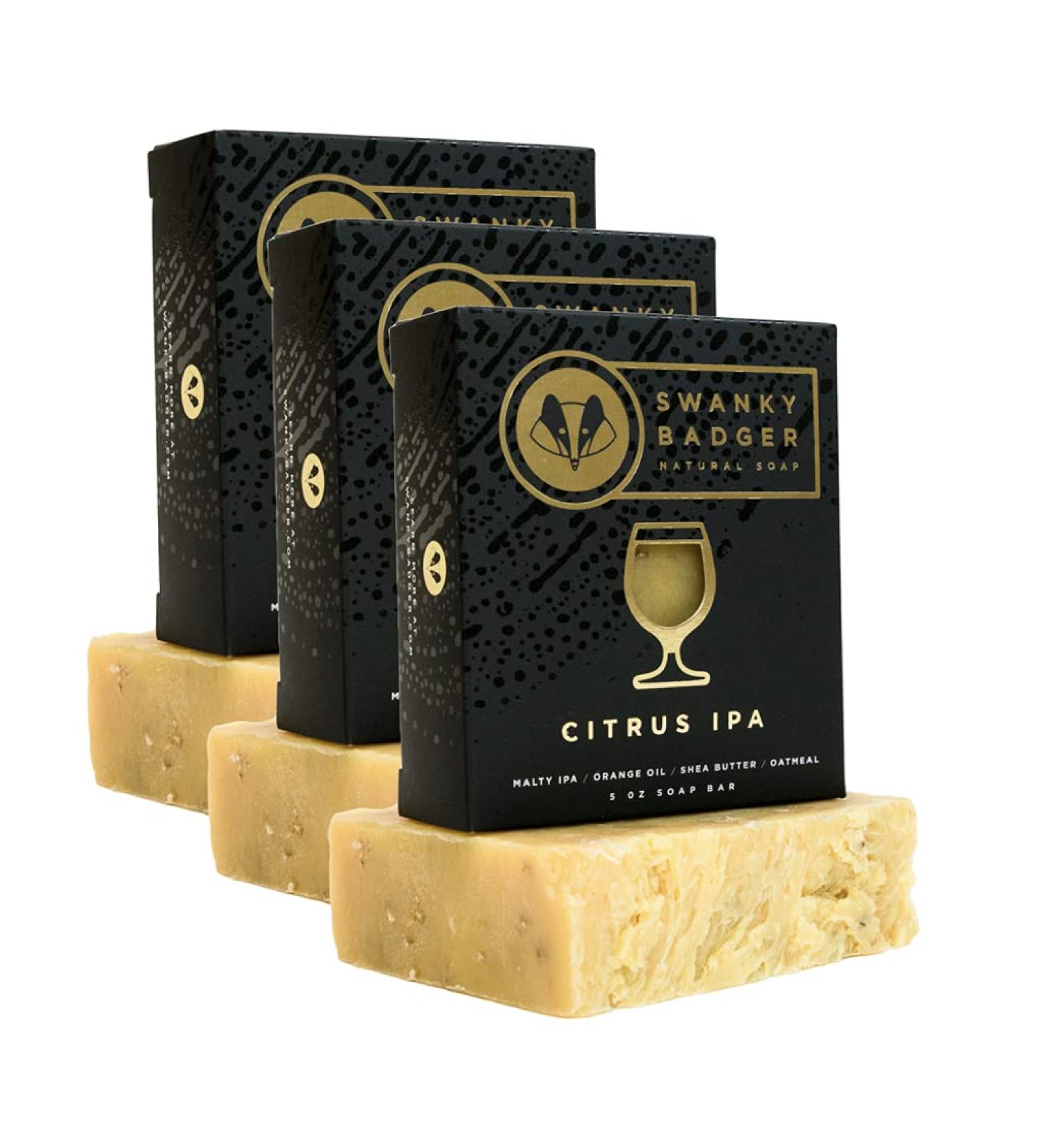 Swanky Badger Citrus IPA Natural Soap Bar 3 Pack - Buy Online on GoSupps.com