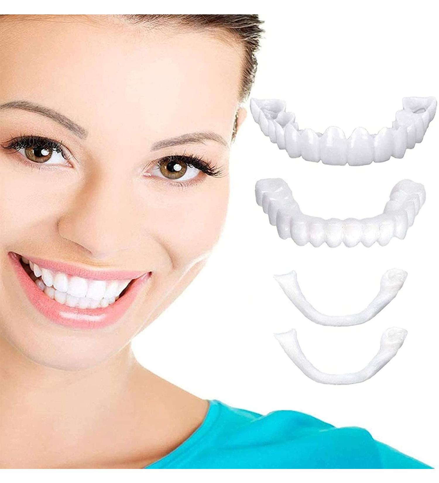 Cosmetic Snap-On Teeth Veneers | Perfect Smile | 2 Pairs - Top & Bottom Artificial Teeth - Buy Online on GoSupps.com