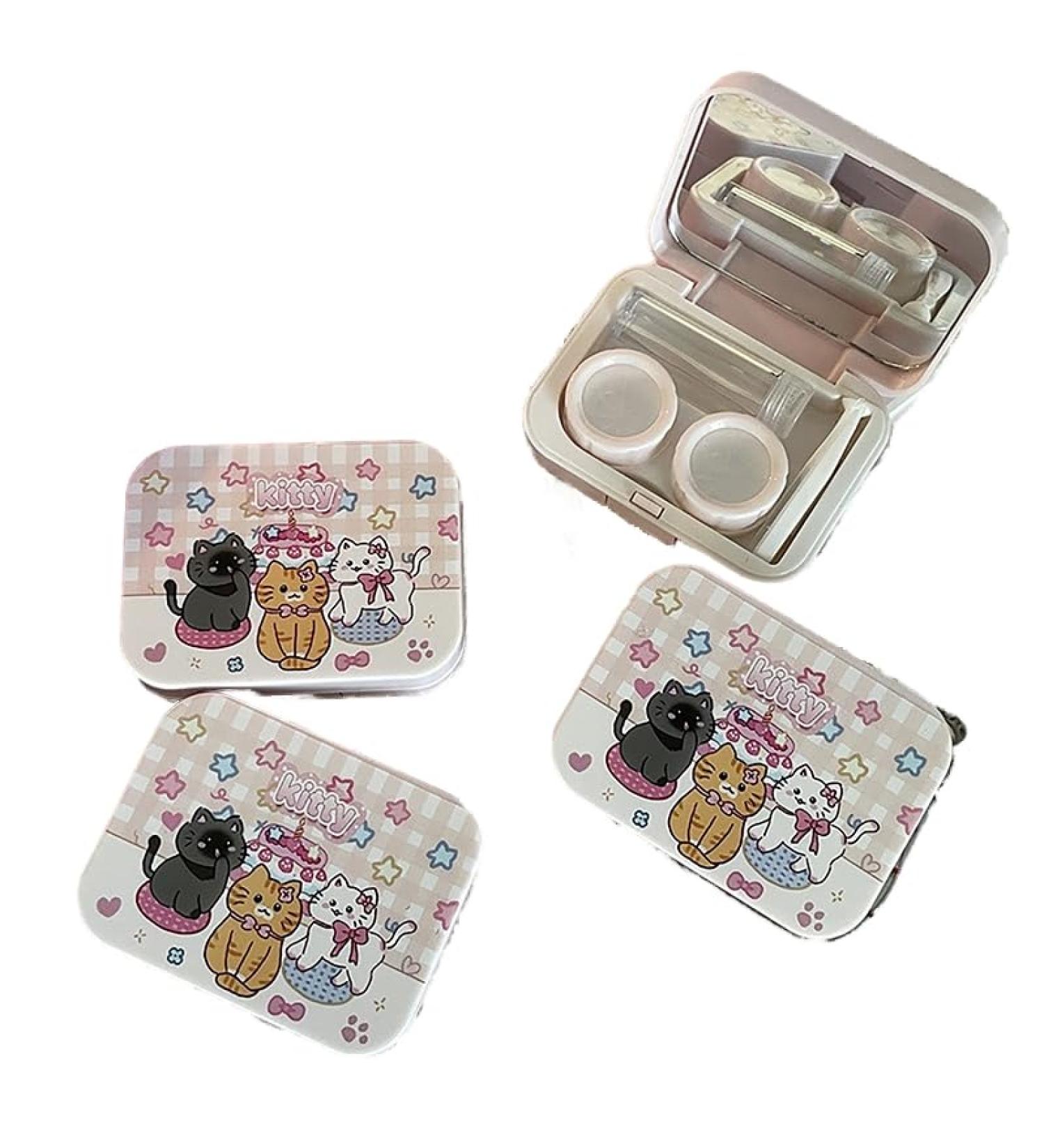 Acceptive Cartoon Lens Container - Stylish Compact Travel Set for Girls | Monochrome A1 Storage for Students - Buy Online on GoSupps.com