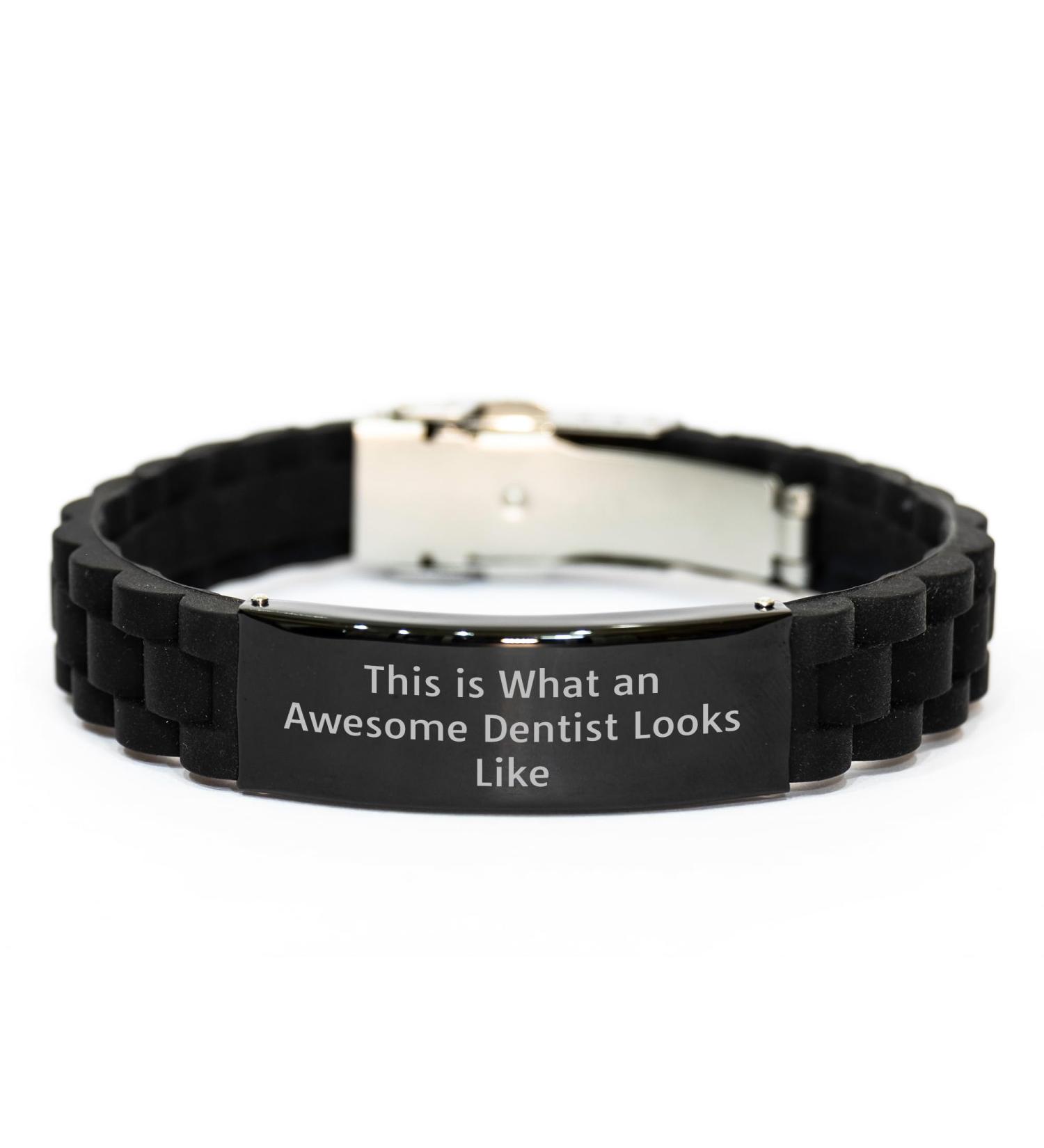 Dentist Gifts from Men - This Is What An Awesome Dentist Looks Like Glide lock Clasp Bracelet Father's Day Unique Gifts for Dentist