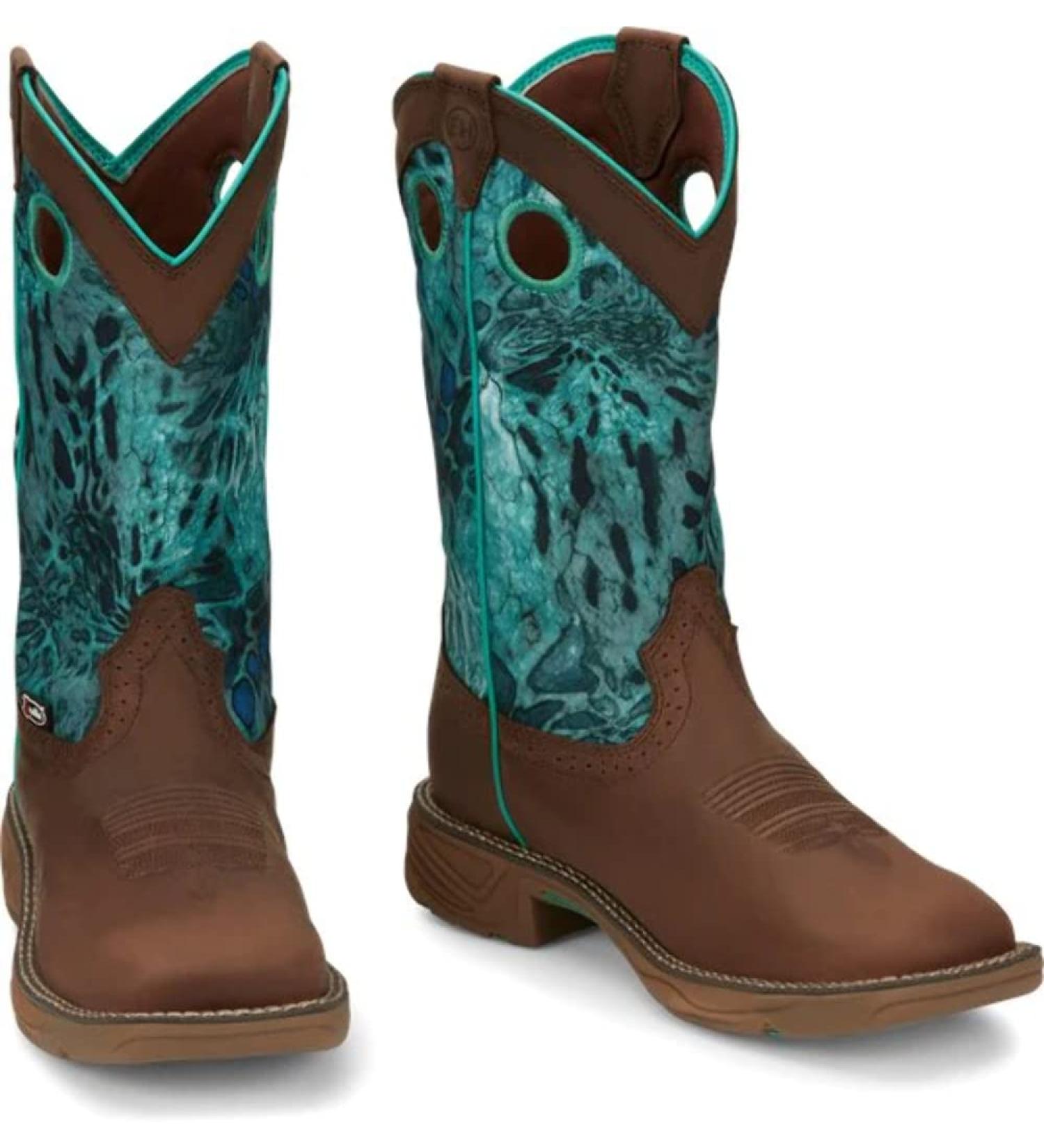 Justin Women's Rush Waterproof Western Work Boot Soft Toe - Brown, Size 8.5 - Buy Online on GoSupps.com