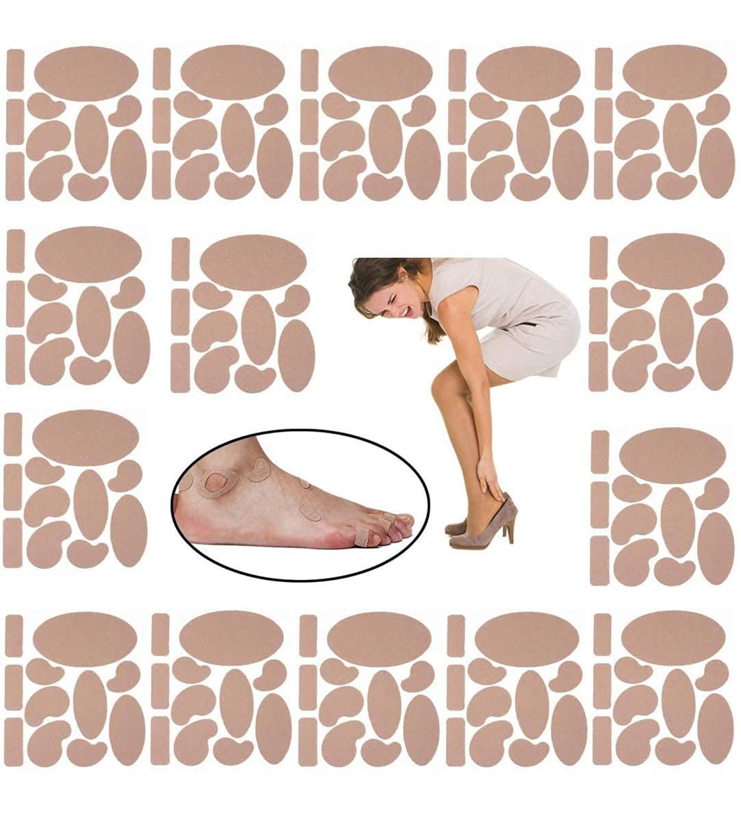 Anti-Wear Moleskin Tape for Blister Prevention - 165 Pieces, 11 Shapes - Hiking Shoes, Heels, Feet - 15 Sets - Buy Online on GoSupps.com