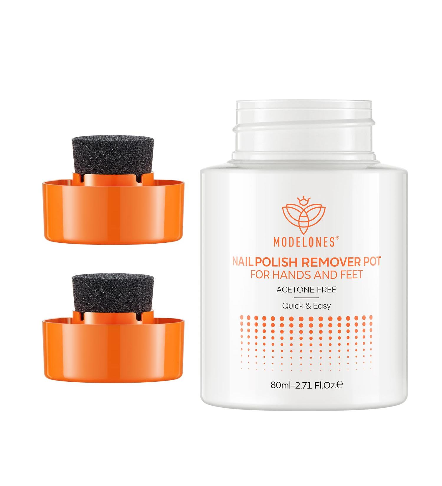  Modelones Modelones Nail Polish Remover Acetone Free and No Drying with Sponge Lid with Jojoba Oil for Removing Nail Polish (80ml) - Buy Online on GoSupps.com