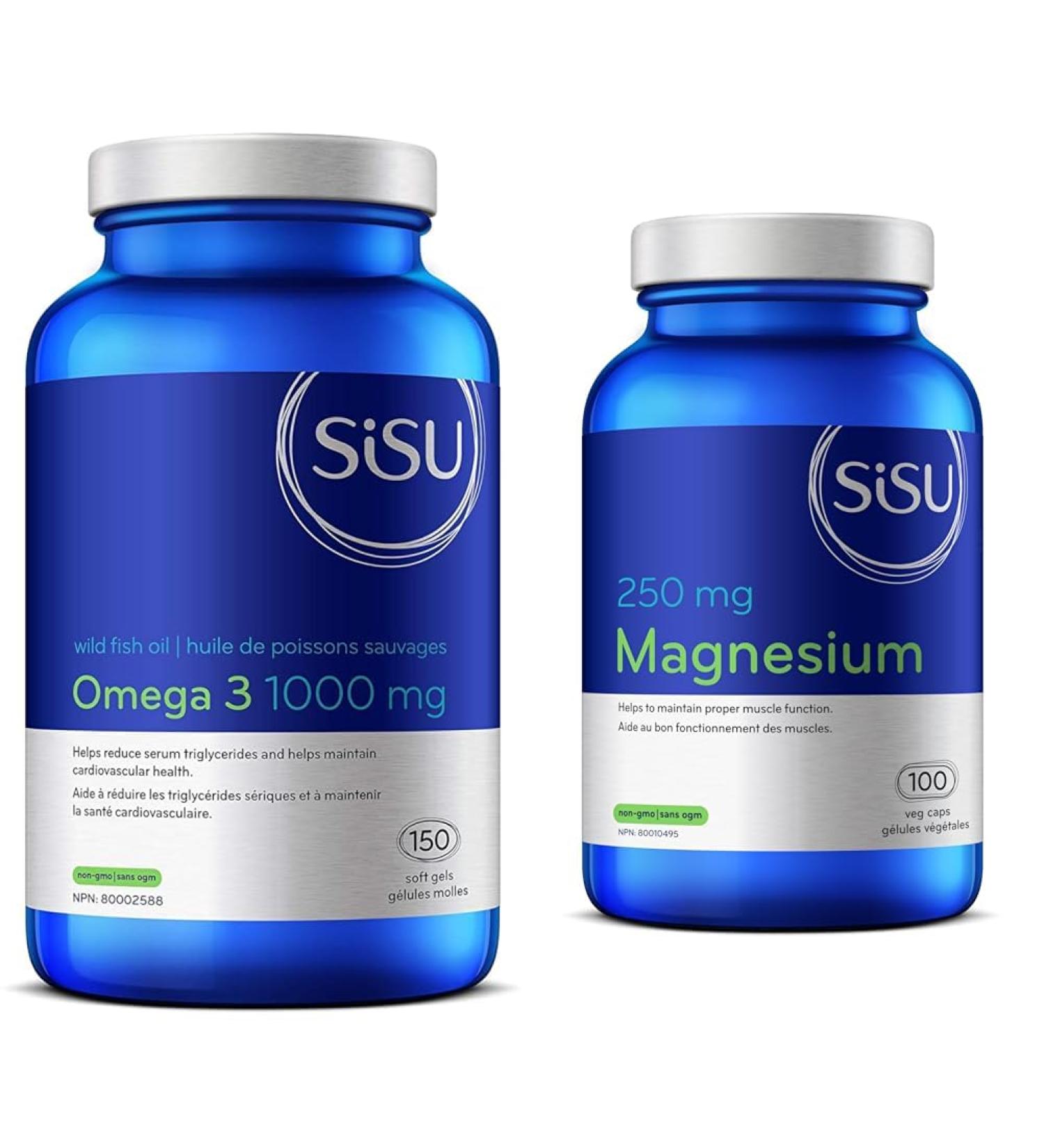Omega 3 1000mg 150 soft gels & Magnesium 250 mg 100 VC Nutritional Supplement+ 100 VC - Buy Online on GoSupps.com