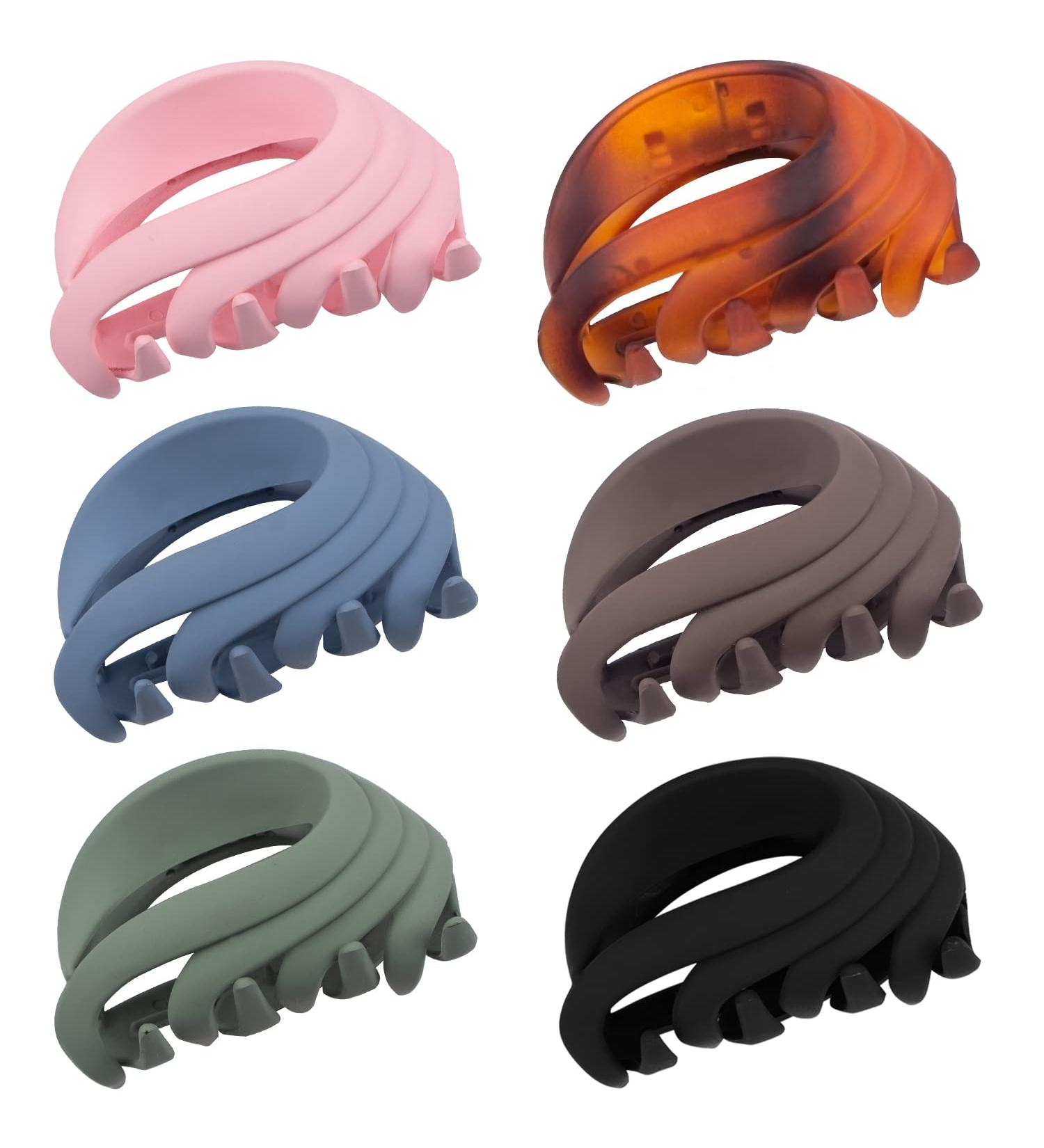 6 Pack Large Hair Claw Clips for Thick Hair - Strong Matte Flower Jaw Clips for Women, Girls, Kids - Non Slip Hair Clamps with Gift Box - 3.25 Inch (Multi-color) - Buy Online on GoSupps.com