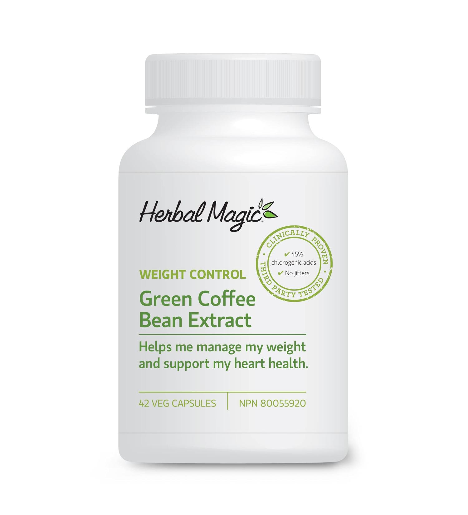 Herbal Magic Green Coffee Bean Extract Jitter-Free Supplement for Women & Men Vegetable Capsules Non-GMO - Buy Online on GoSupps.com