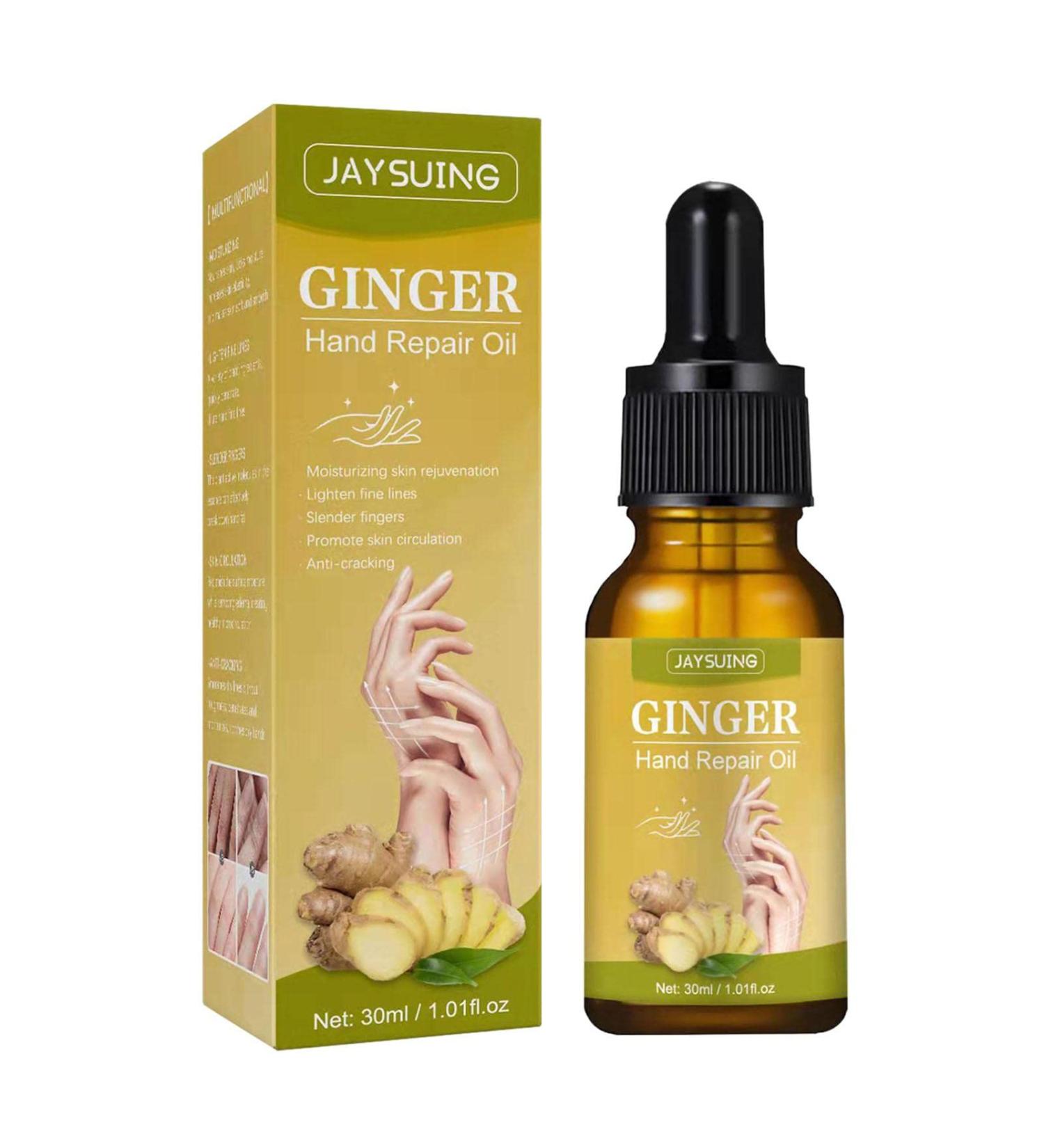 Fowybe Ginger Hand Repair Oil - 30ml | Natural Moisturizer for Dry Cracked Hands | Brightening Hand Care Serum - Buy Online on GoSupps.com