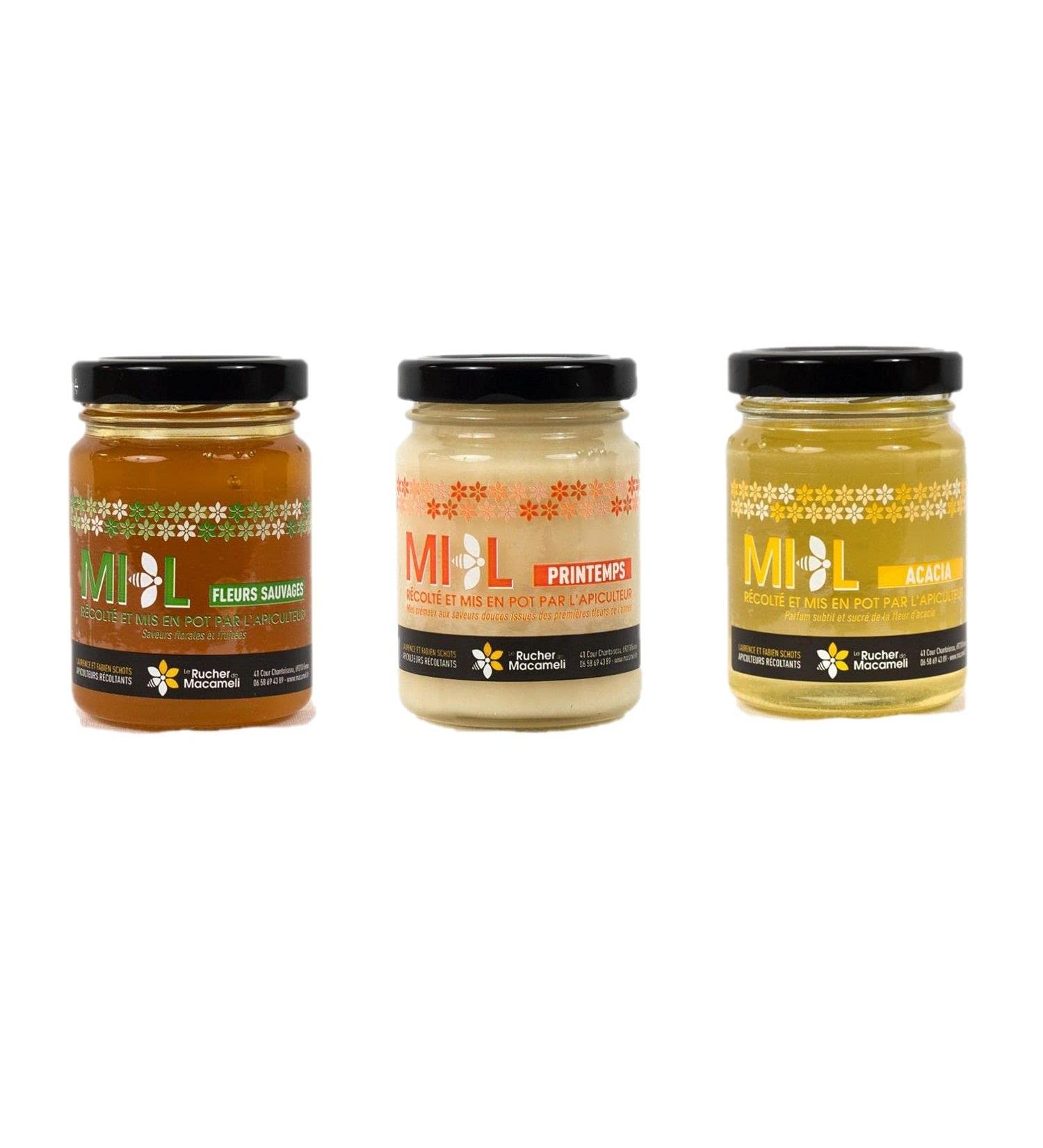 Trio of honeys - Monts du Lyonnais - 125g jar