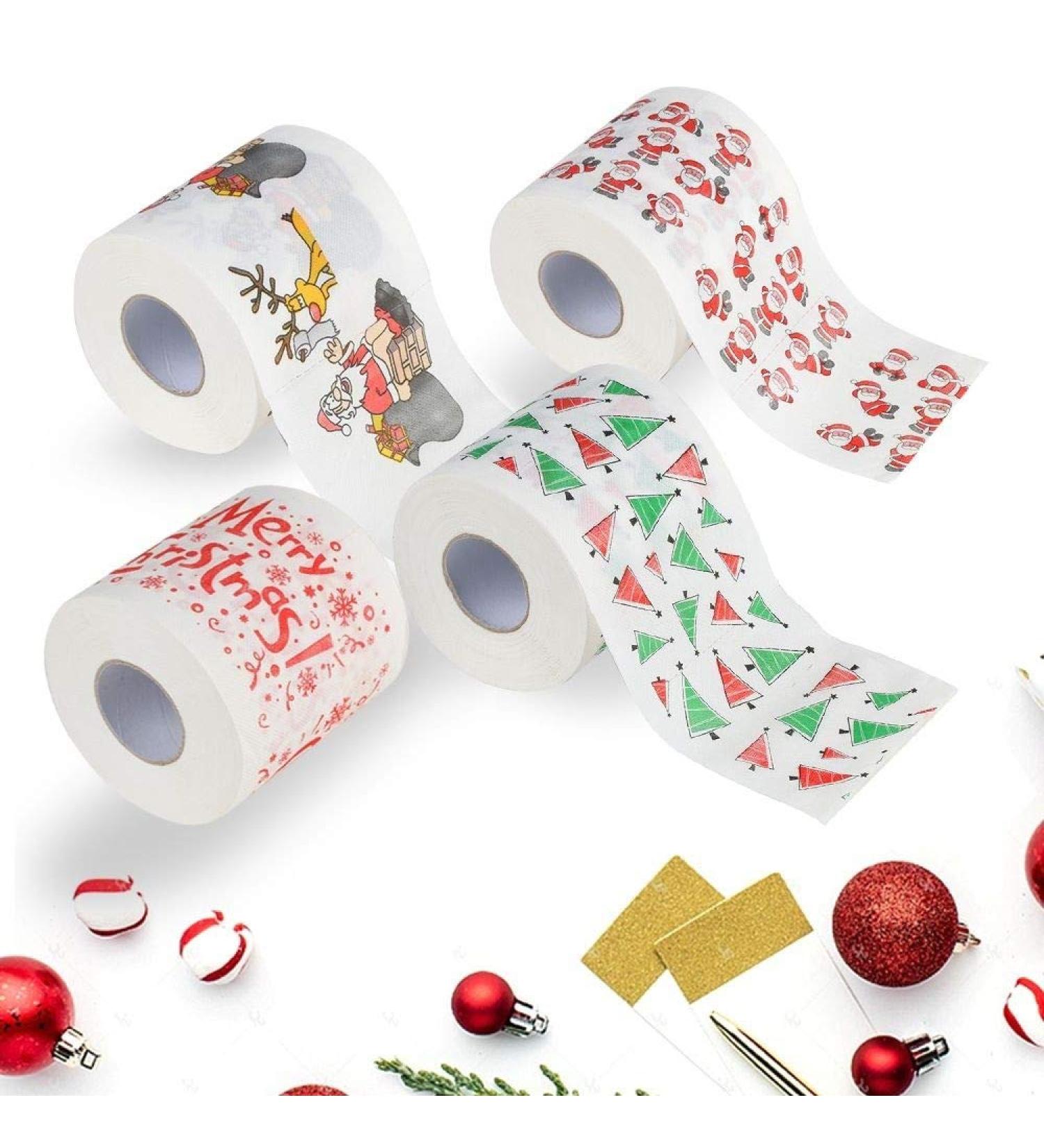 Christmas Printed Toilet Paper Roll 170 Sheets of 3-Layer Cute Pattern Printing Tissue Paper Holiday Bathroom Decorative Paper Towels Xmas Funny Gifts A 1 count (Pack of 1) - Buy Online on GoSupps.com
