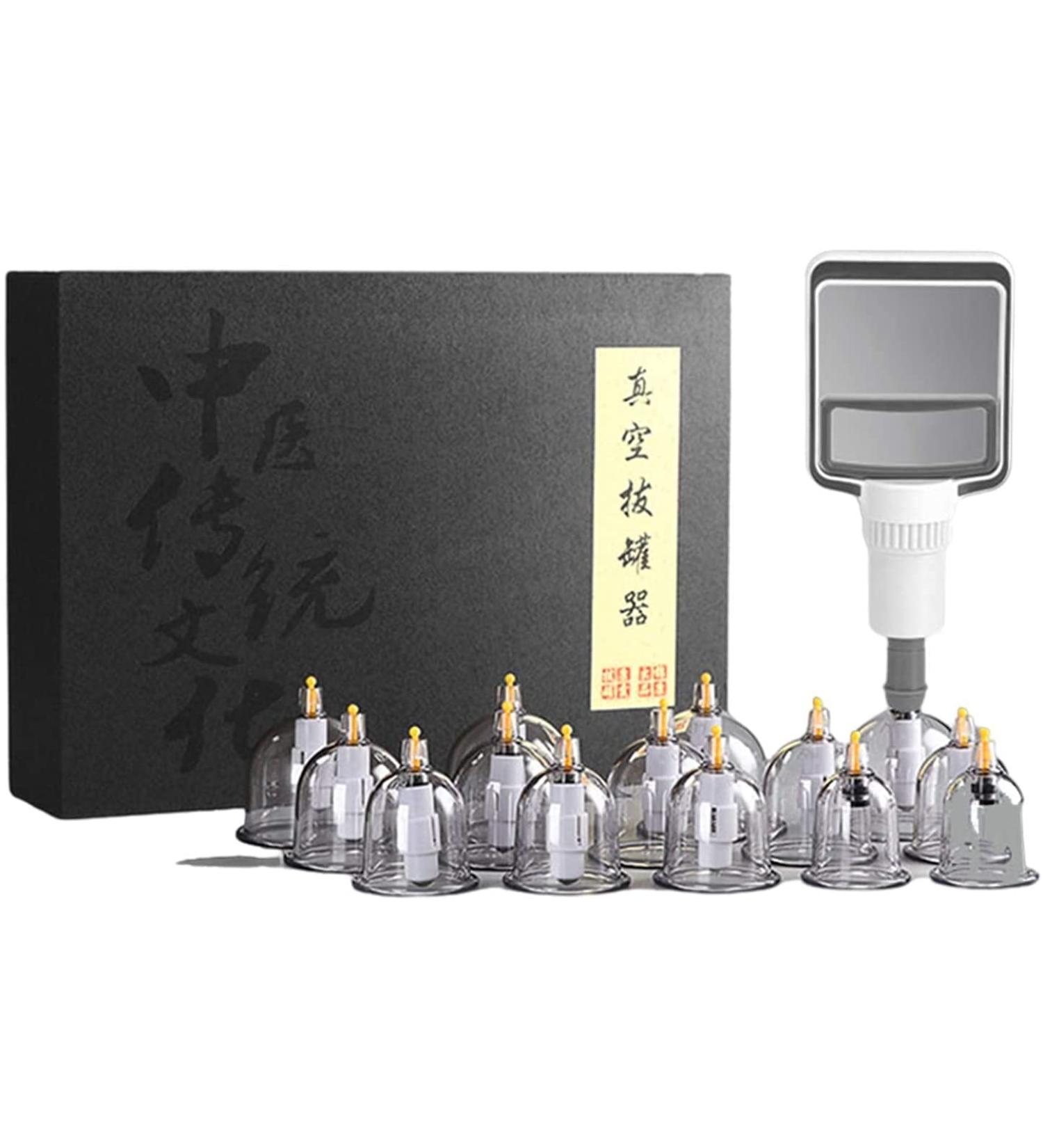 Vejia Cupping Set - 12PC Professional Chinese Acupuncture Therapy Suction Cups for Knees Elbows & Shoulders | Optimize Wellness with Kader Cupping Sets - Buy Online on GoSupps.com