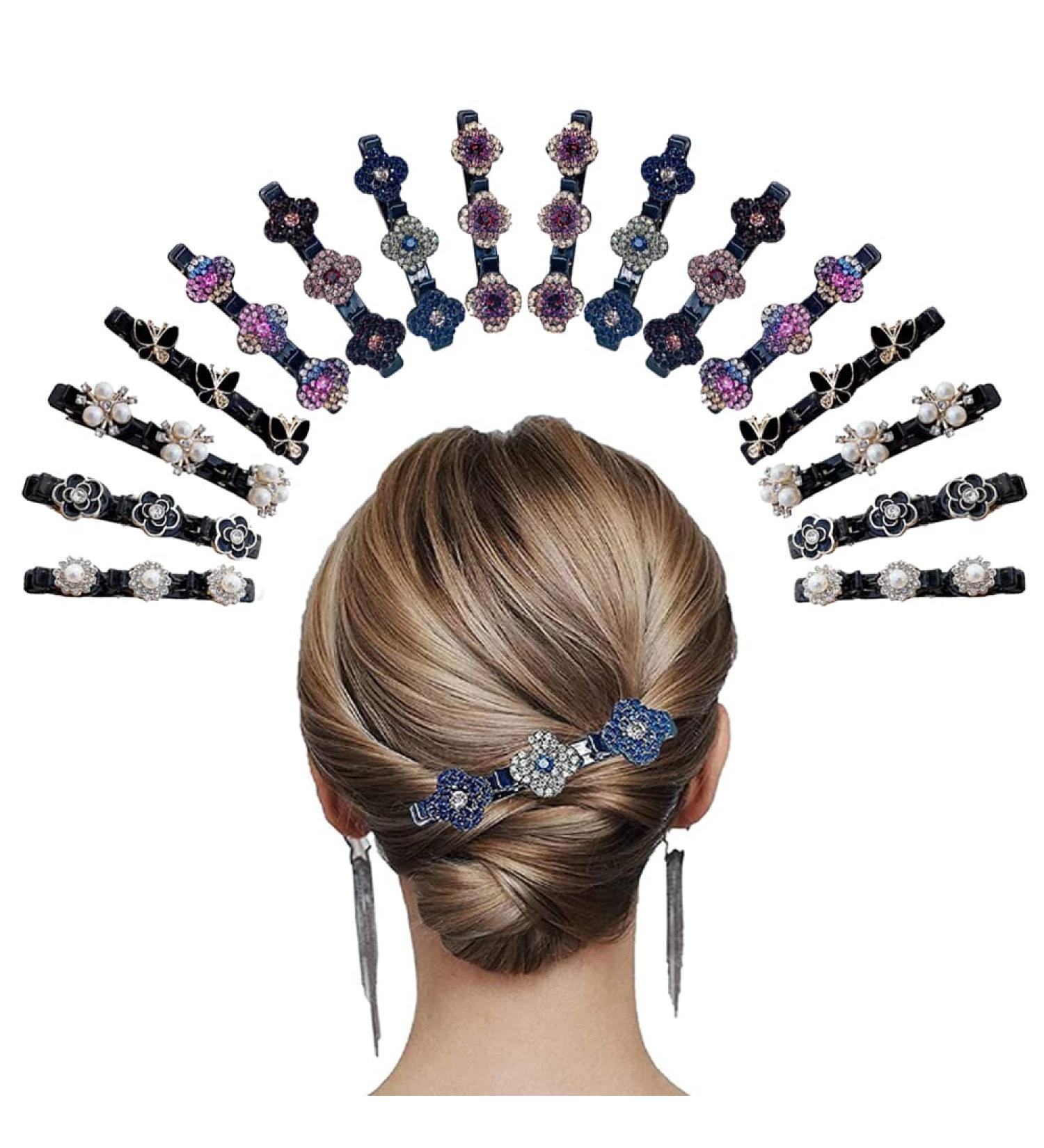Crystal Stone Braided Hair Clip with Rhinestones - Women/Girls Hair Accessories - Buy Online on GoSupps.com