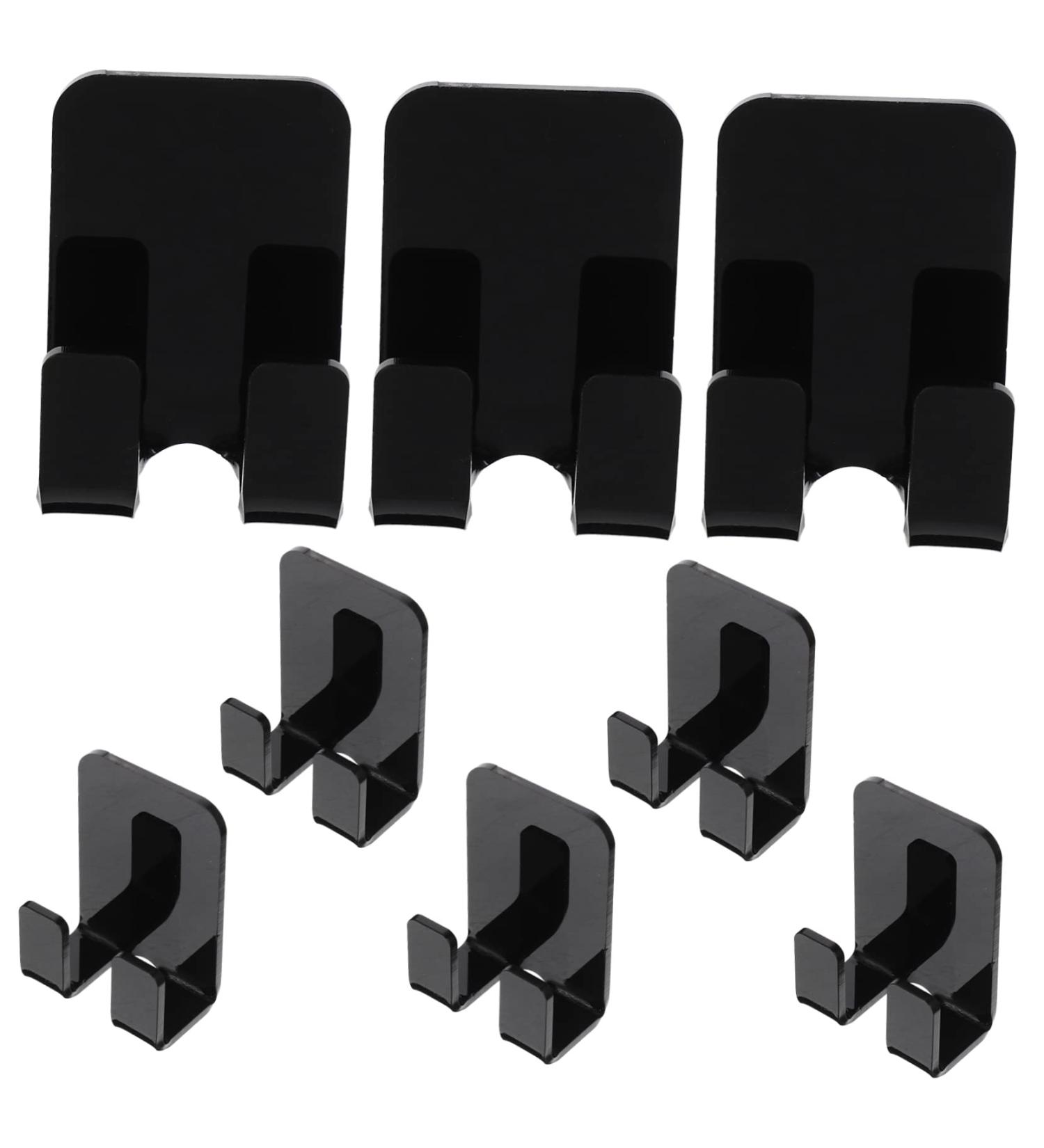 HEMOTON Acrylic Door Hook 8pcs Bathroom Hook Shower Door Wall-Mounted Towel Hanger Organizer Hangers Rack for Bathrooms Plug 6X4.5X2.8CM Black - Buy Online on GoSupps.com