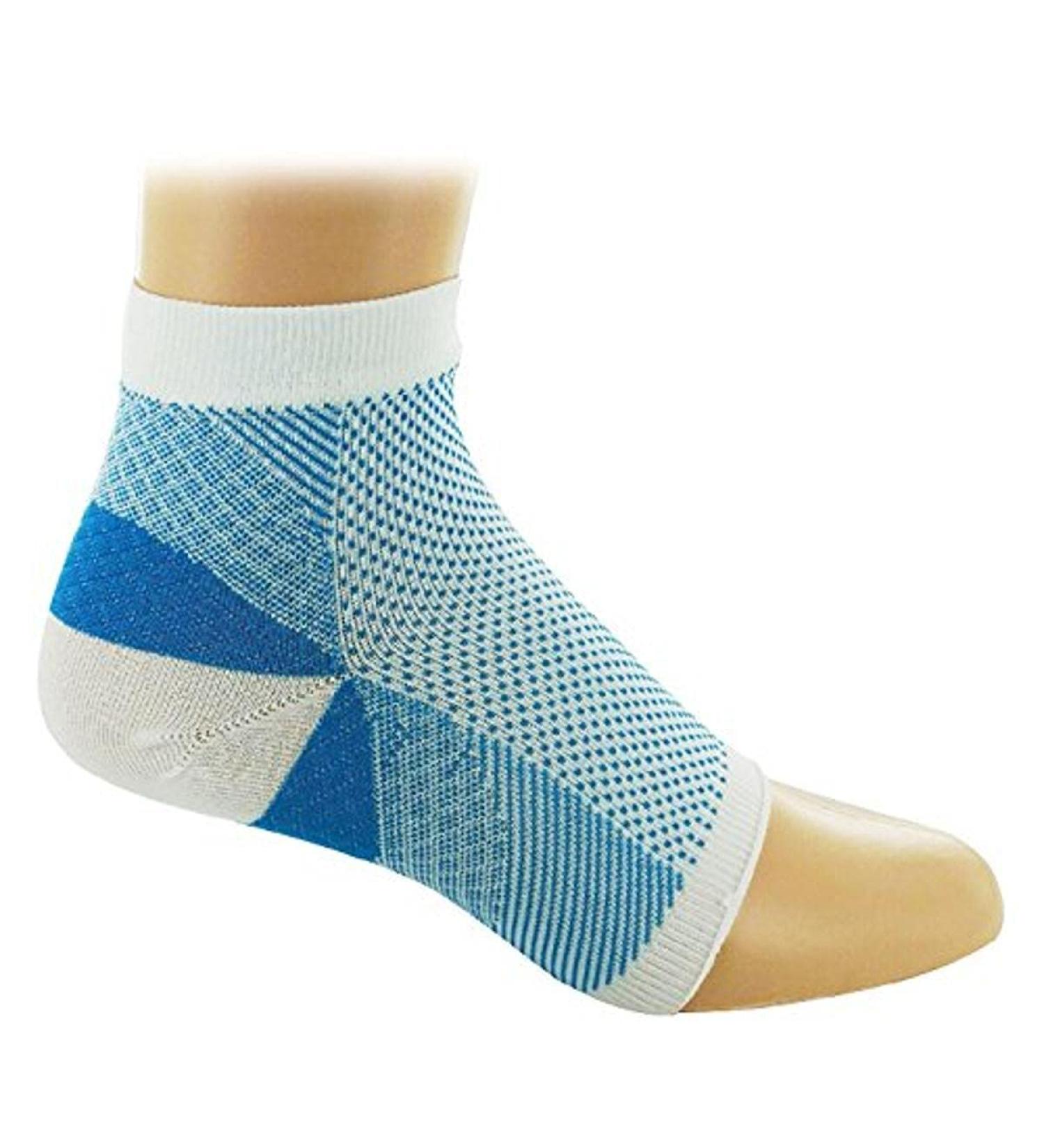 Prestige Medical Plantar Fasciitis Sock White and Sky Blue Medium 2.5 Ounce