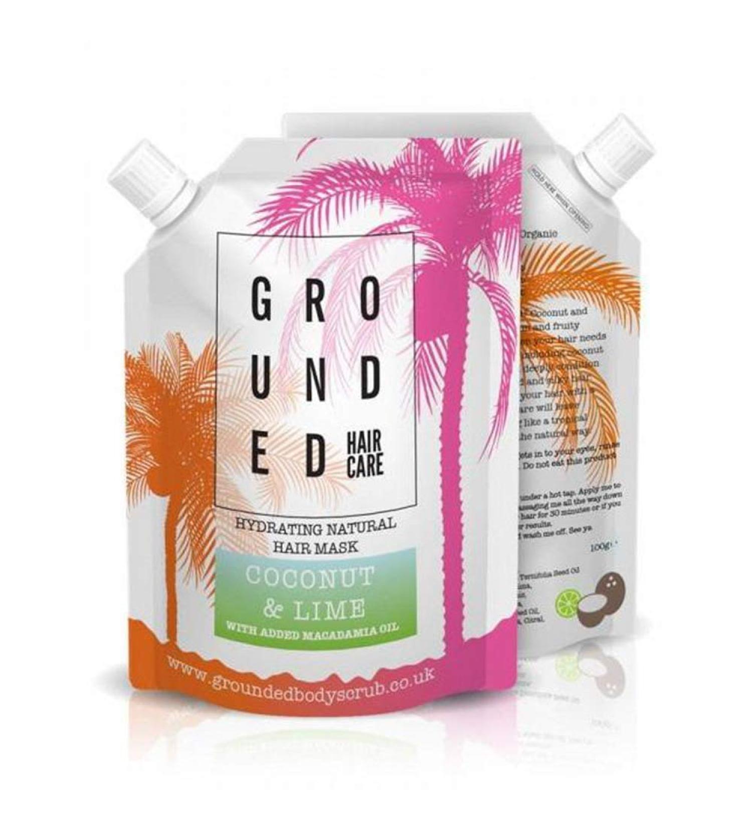Grounded Deep Conditioning Hair Mask - 100g For Dry Coloured or Bleached Hair | Leave In Conditioner Treatment With Added Vitamins Mineral & Anti-Oxidants | 100% Natural Coconut Oil & Lime Scent Coconut & Lime 100 ml (Pack of 1) - Buy Online on GoSupps.com