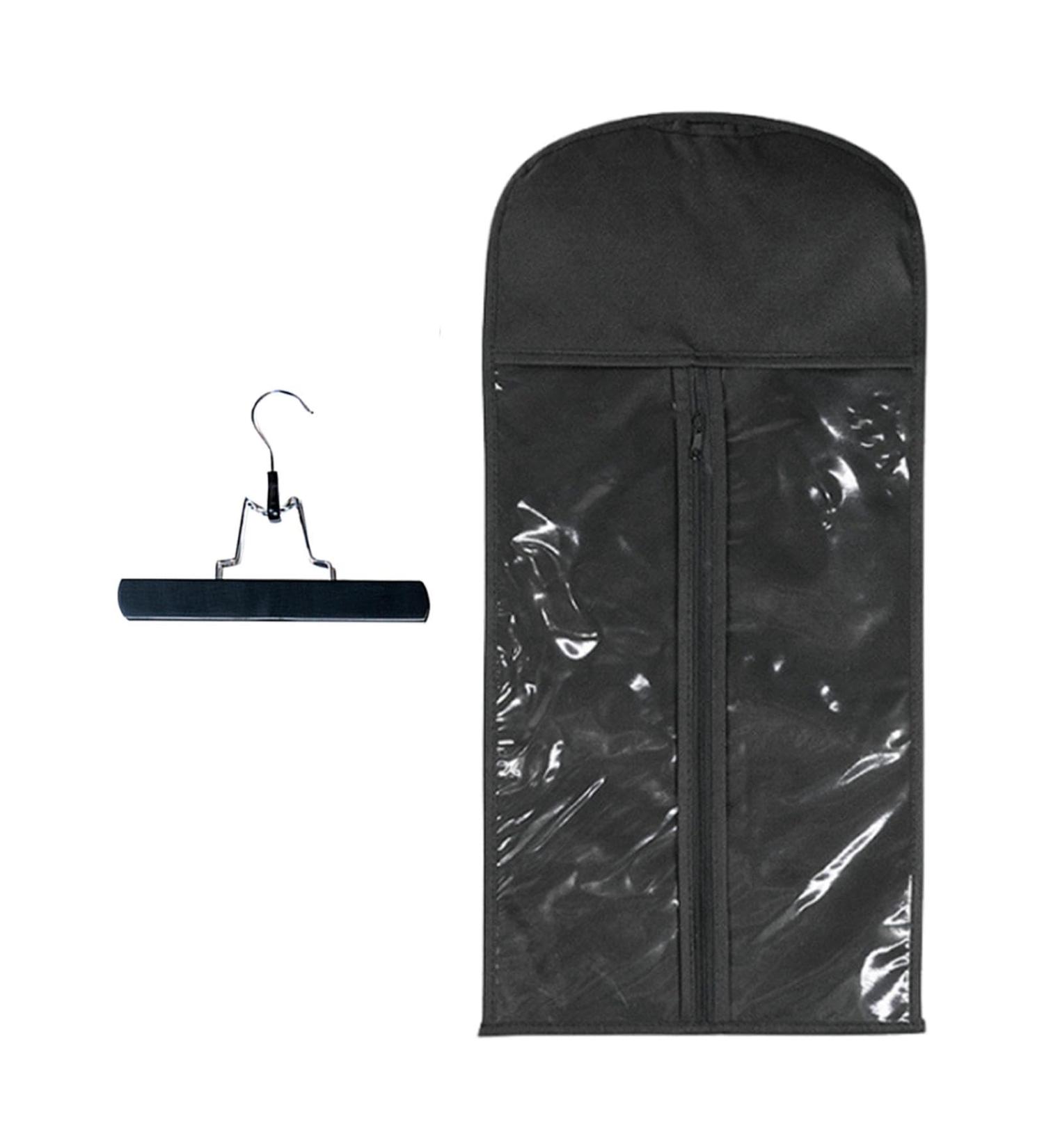 Hair Extension Wig Storage Bag Long Wig Storage Bag with Wooden Hanger Dustproof Bag for Hair Extensions Portable Dustproof Hair Extensions Carrier Holder Black - Buy Online on GoSupps.com