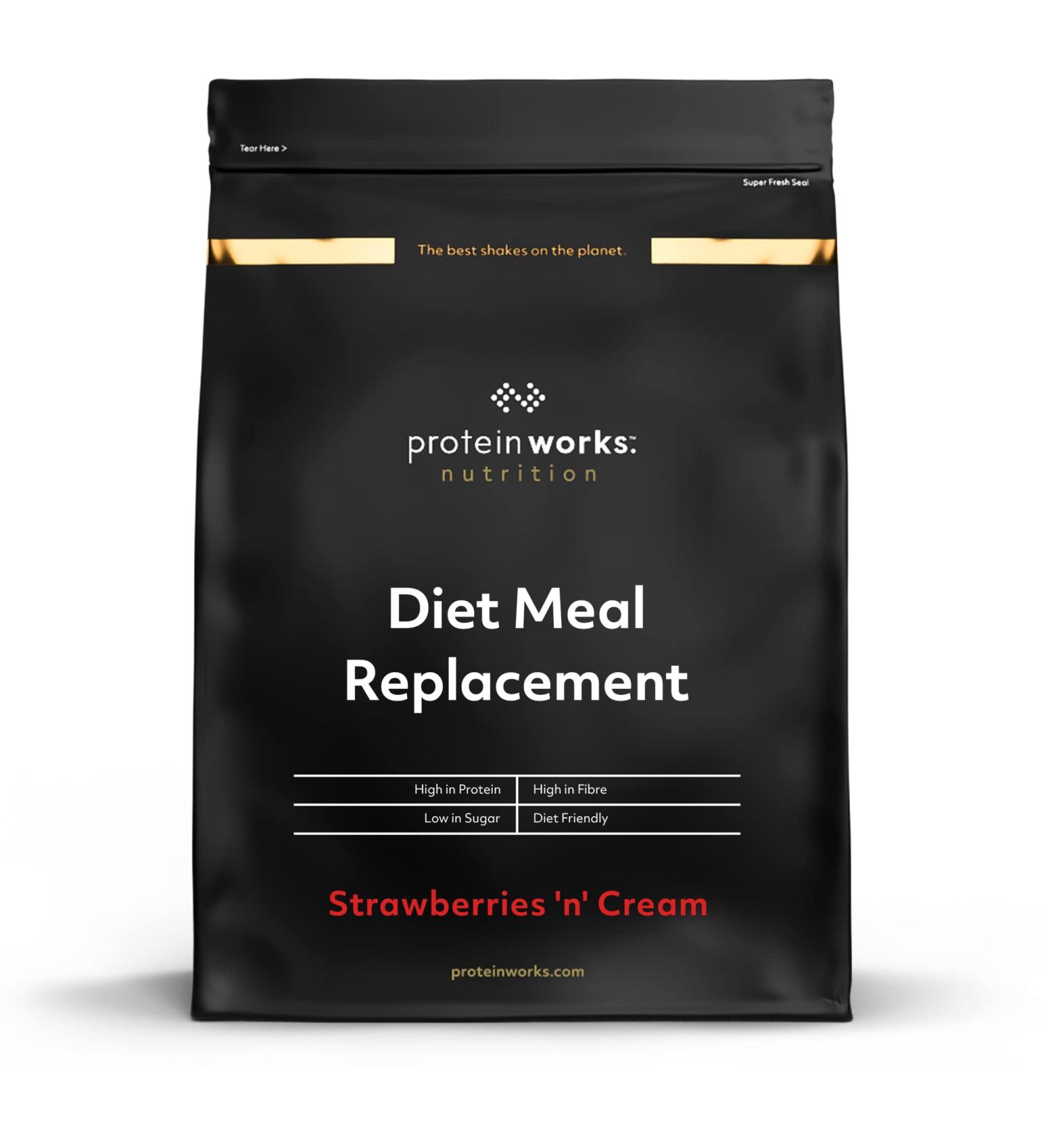 Protein Works Diet Meal Replacement | 250 Calorie Strawberry Cream Shake | Weight Loss Meal | 28 Servings | 2kg Pack - Buy Online on GoSupps.com