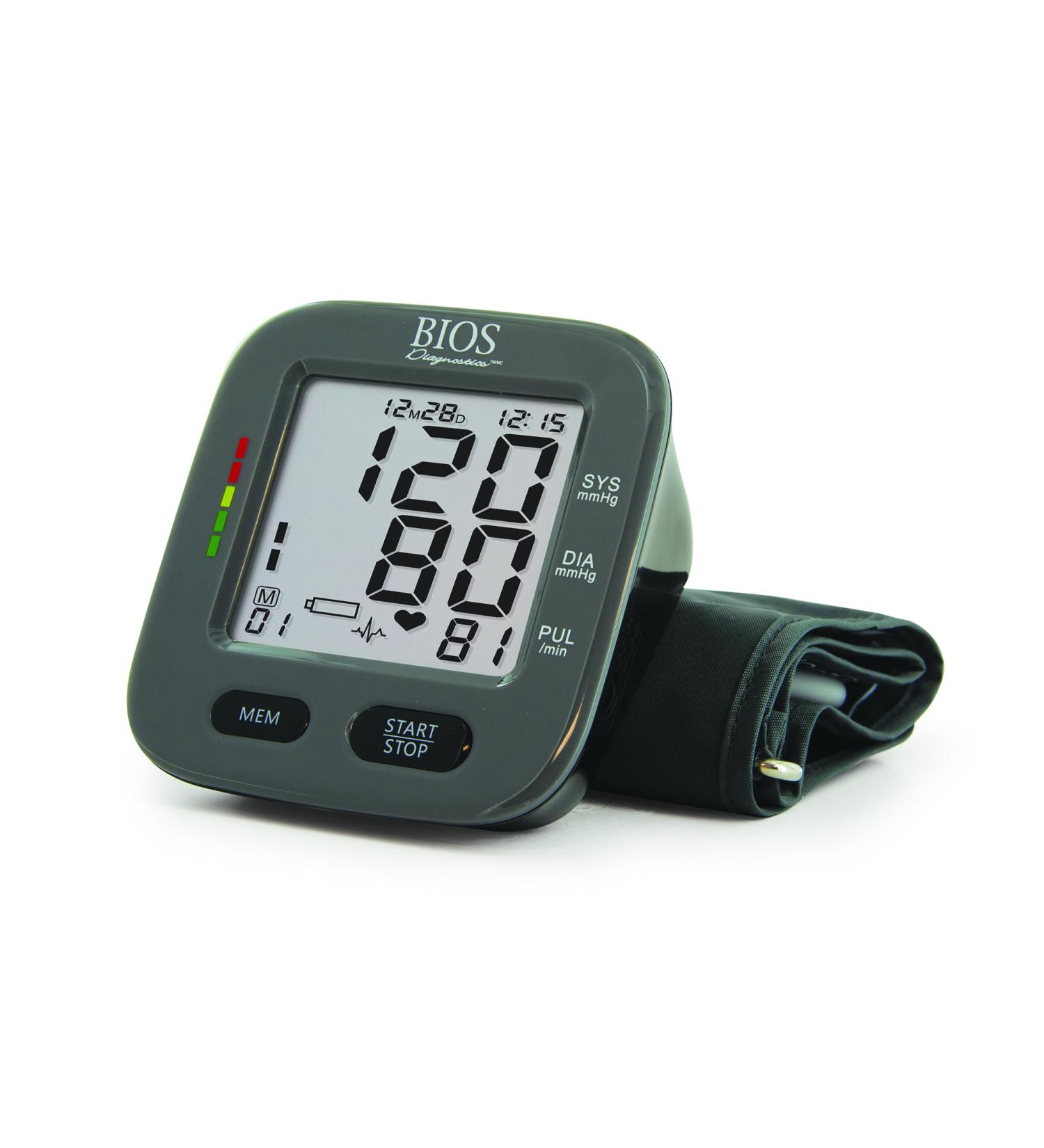 BIOS Diagnostics Blood Pressure Monitor #1 Canadian Blood Pressure Manufacturer* Detects Irregular Heartbeat Stores 30 readings MediLink App to Track Readings Bluetooth BP Assesment Indicator BIOS Averaging Mode - Buy Online on GoSupps.com