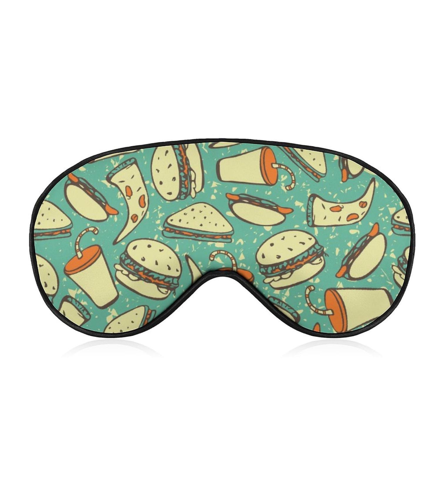 Burger-Sandwich-Hot Dog Sleep Mask Eye Cover for Men Women | Adjustable Strap, Blocks Light for Night Travel Nap | Blindfold for Sleeping - Buy Online on GoSupps.com