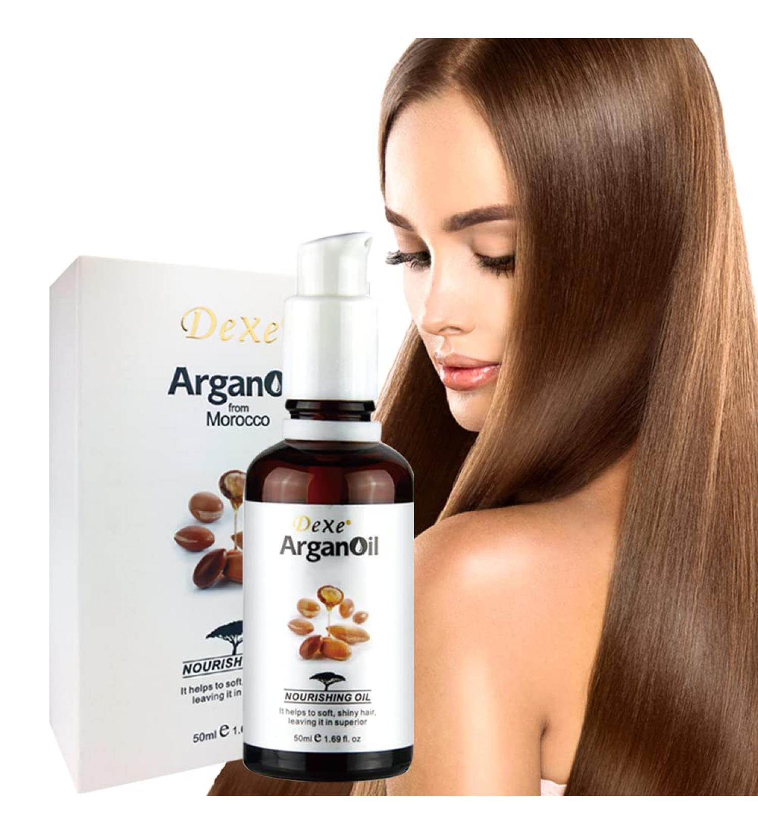 Dexe Argan Hair Oil - based on pure organic ingredients - a serum for all hair types and light colored hair - conditions smooths and accelerates drying time / 50 ml - Buy Online on GoSupps.com