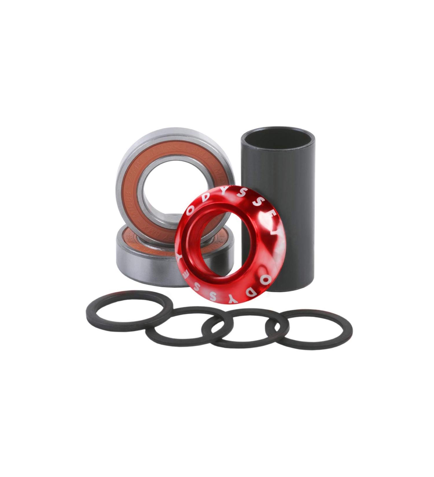 ODYSSEY MID Bottom Bracket 19mm Anodized Red