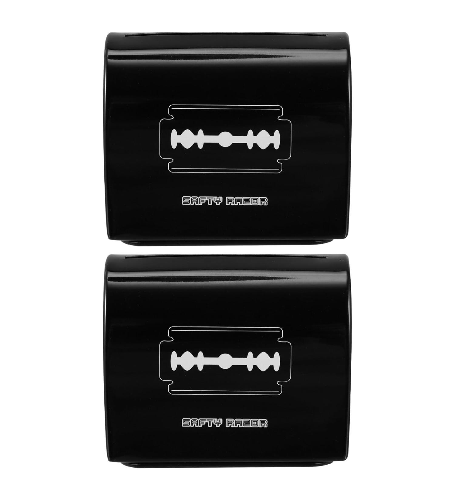 Fomiyes 4 piece of blade storage box razor bank Safe storage bench for blades disposal container for razor blades travel case for razor iron sharp box disposable man blackx2st 6.5x4.5x6cmx2pcs