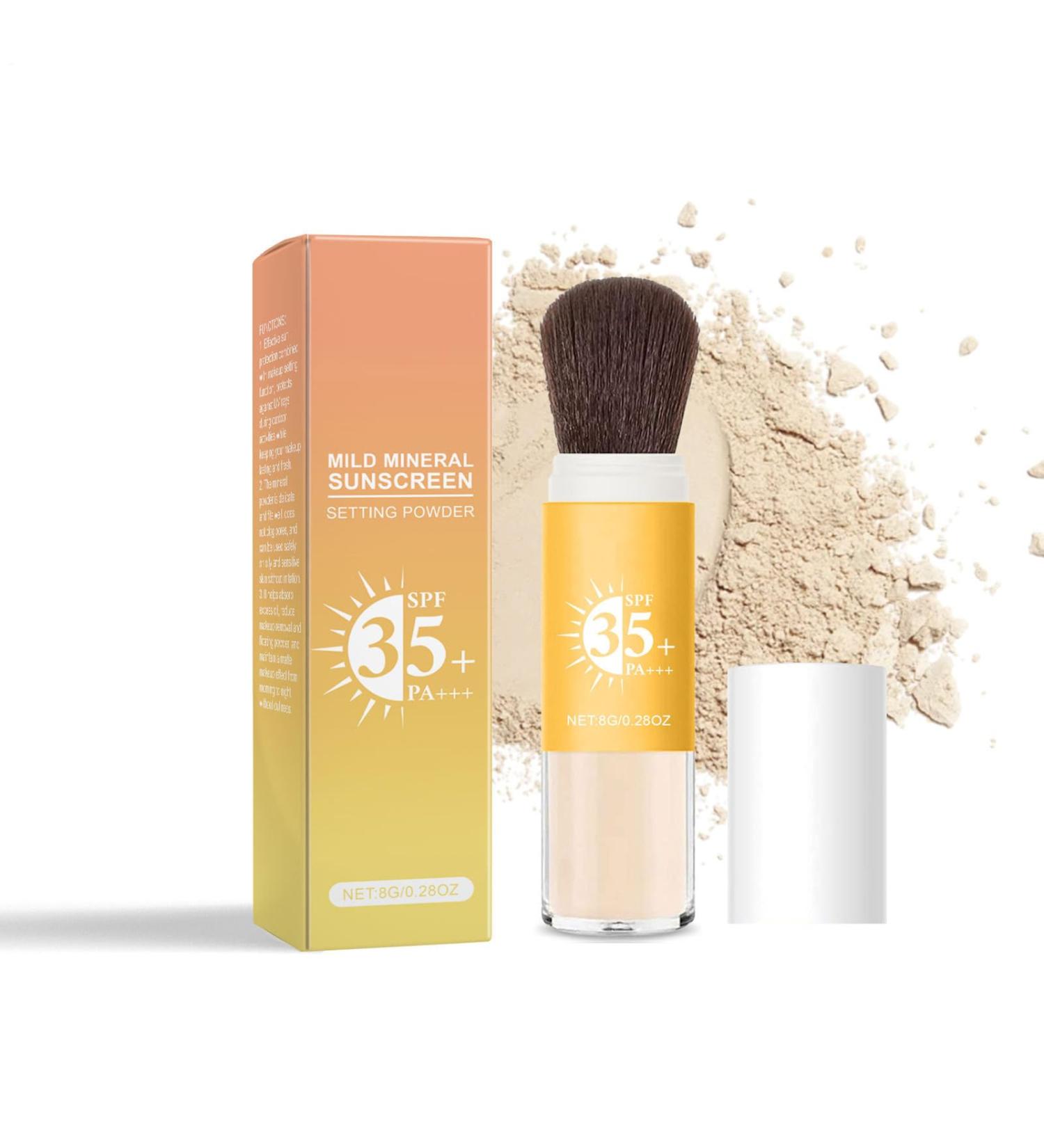 Poudre Fixatrice De Protection Solaire Poudre Libre Pour Le Visage Au Fini Min ral Mat Sunscreen Powder SPF 35 Translucide L g re Contr le De L'huile - Buy Online on GoSupps.com