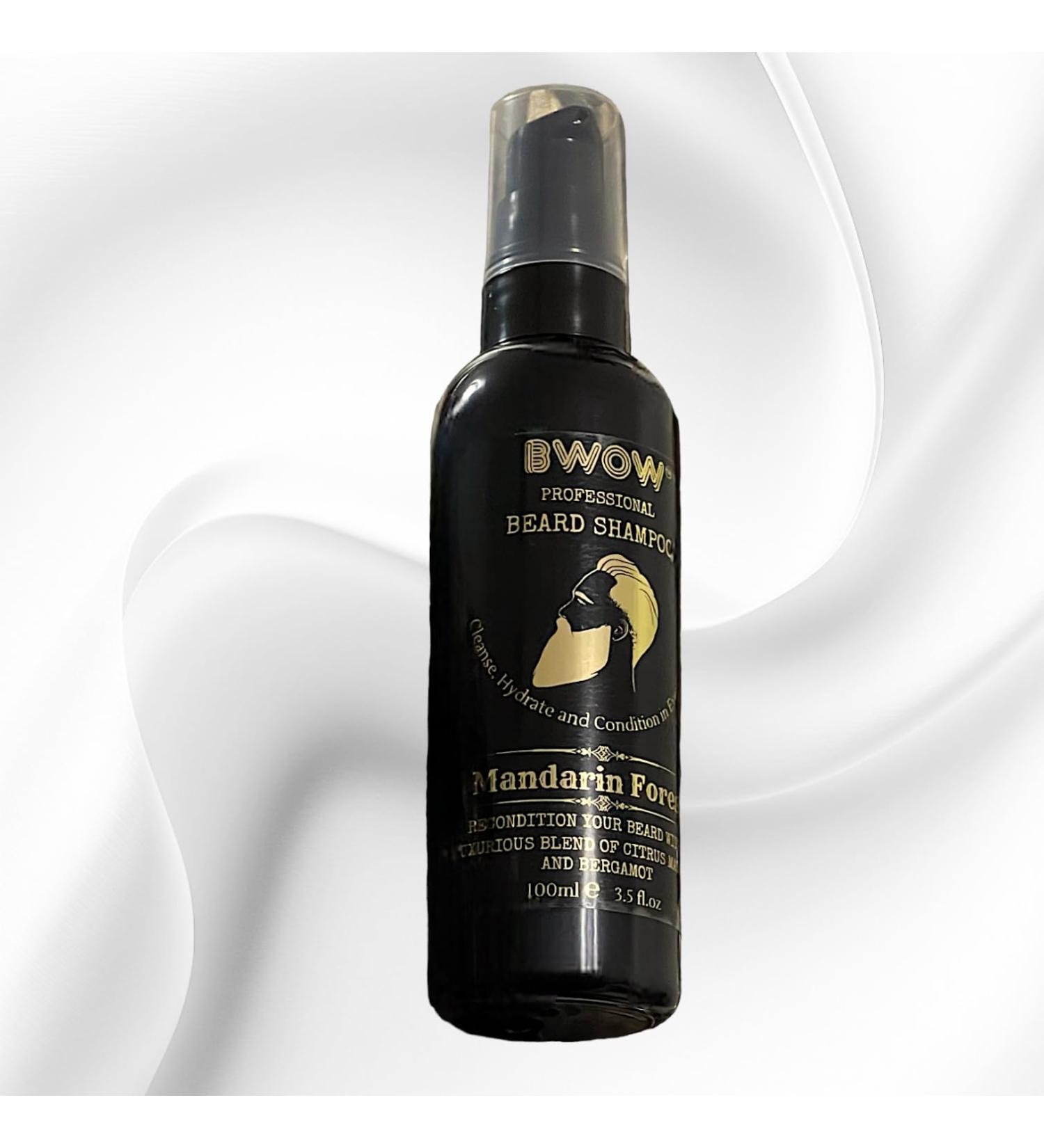 BWOW Professional Beard Shampoo for Men Vegan Cleansing to Hydrate & Condition Moisturise Nourish & Recondition Luxurious Mandarin Forest 100ml Infused with the refreshing scent of Mandarin and Bergamot offering a delightful and invigorating aroma for an  - Buy Online on GoSupps.com