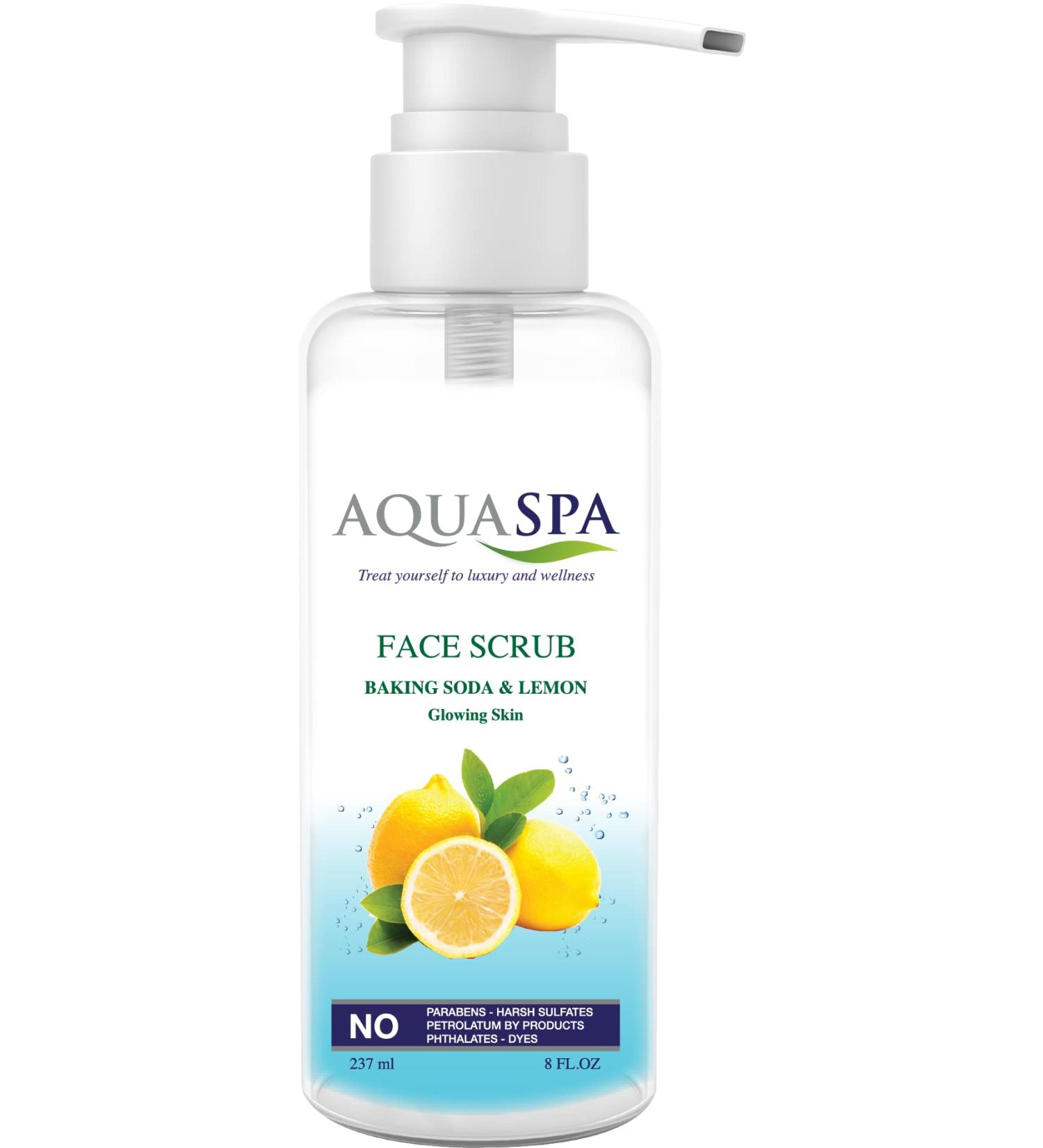 Aqua Spa Face Scrub Backing Soda&Lemon 8 Oz