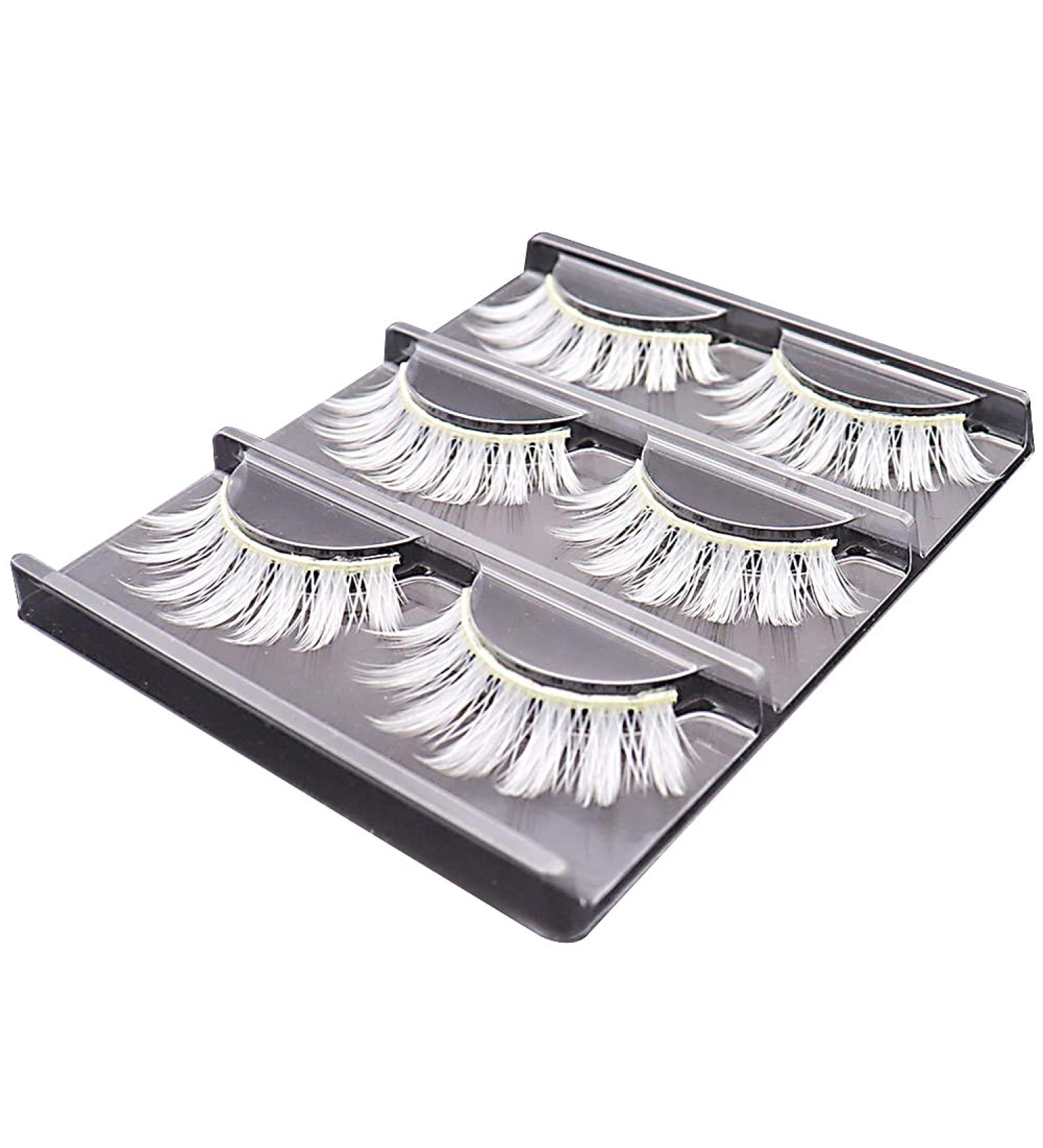 Ysimee 3 Pairs White 15mm Handmade Reusable Eyelashes - Natural Look for Halloween Cosplay & Masquerade Parties - Buy Online on GoSupps.com