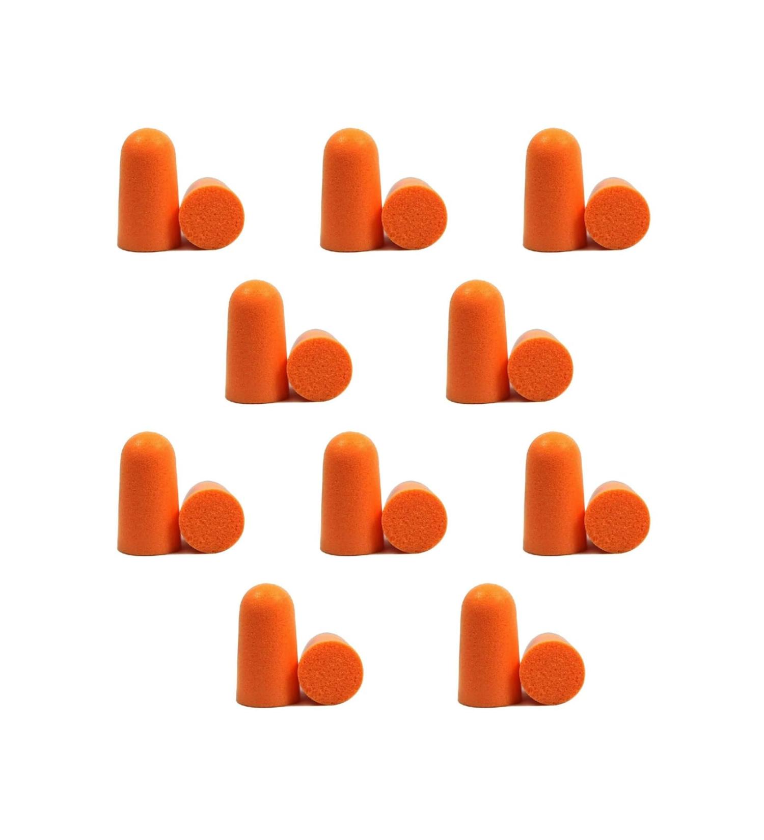 10 Pairs Orange Noise Reducer Disposable Foam Ear Plugs for Sleeping - Soft & Comfortable Ear Protection - Buy Online on GoSupps.com
