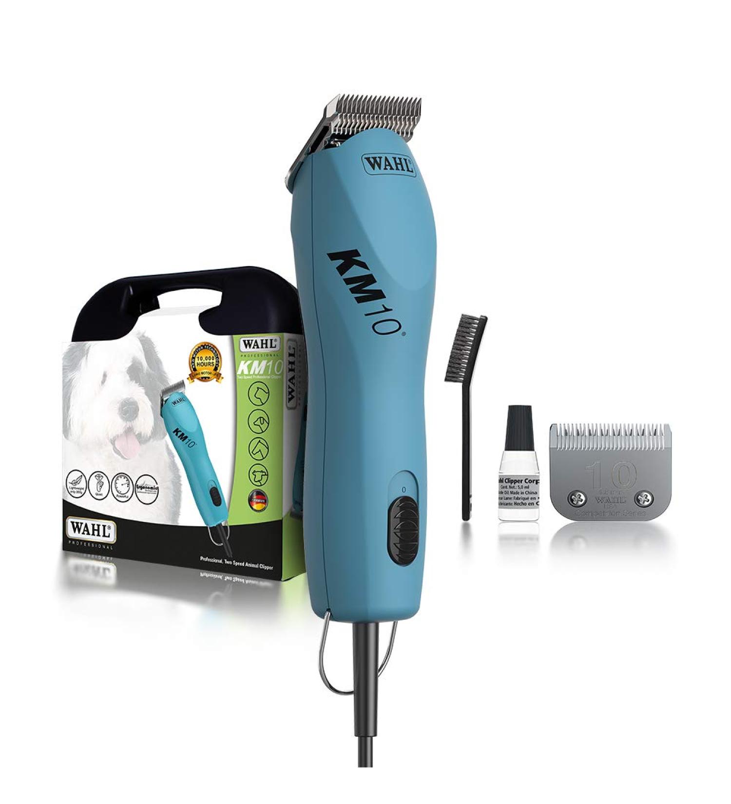 Wahl KM10 Professional Dog Clipper - Two-Speed Precision Ground Blade for All Coat Types - Corded Pet Grooming Tool with Minimal Vibration - Buy Online on GoSupps.com