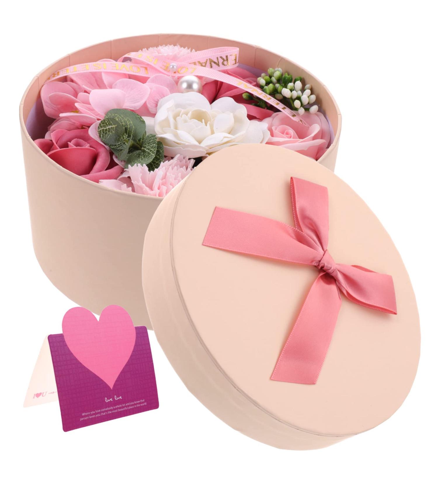 Ipetboom 1 Box Preserved Flower Decoration Christmas Decorations Artificial Wedding Bouquet Scented Carnation Flower Mom Gifts Wedding Decoration Soap Flower Soap Rose 16.2X16.2X8.2CM Pink1 - Buy Online on GoSupps.com