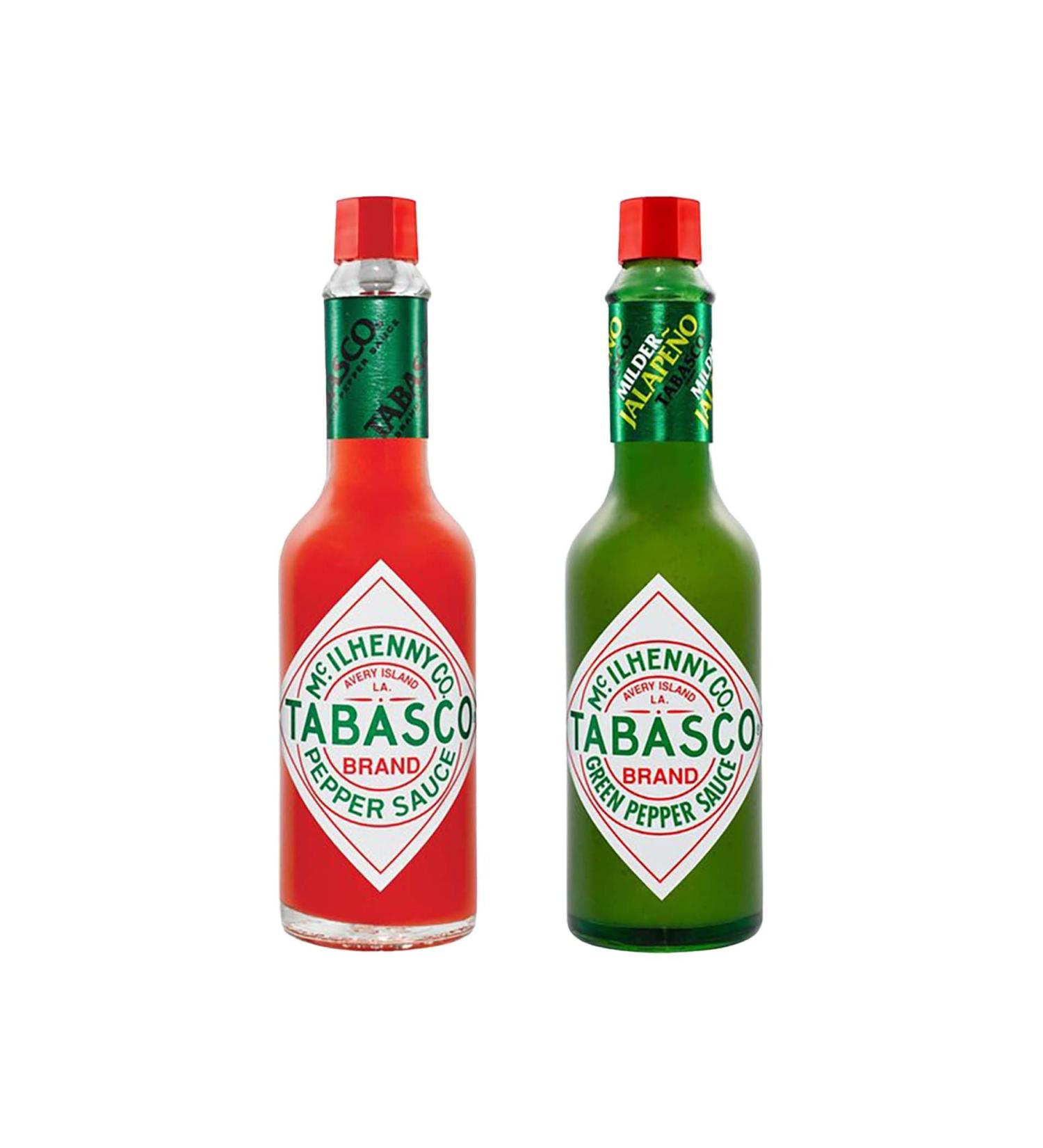 Hot Pepper Sauce Bundle with Tabasco Original Red Pepper Hot Sauce 57ml and Mild Green Hot Pepper Sauce 57ml (Pack of 2 Mixed Bundle) - Buy Online on GoSupps.com