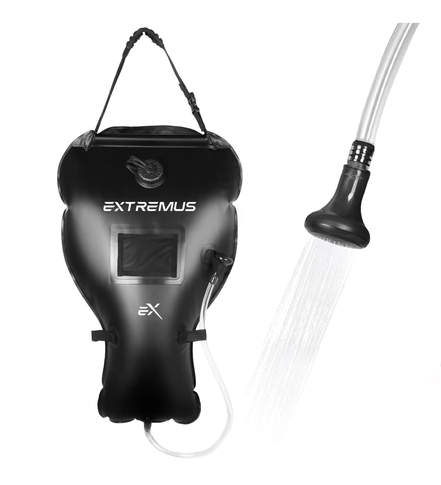 Extremus Rainbow Falls Camping Shower - 6.6 Gallons, Solar Heating, Built-in Thermometer, Portable Shower for Camping - Buy Online on GoSupps.com
