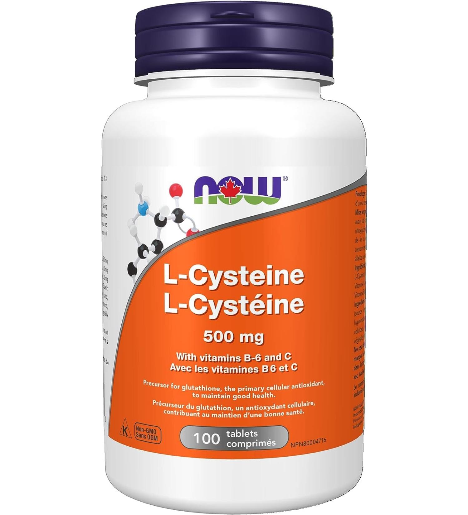 NOW Supplements L-Cysteine 500mg Tablets 100 Count - Buy Online on GoSupps.com
