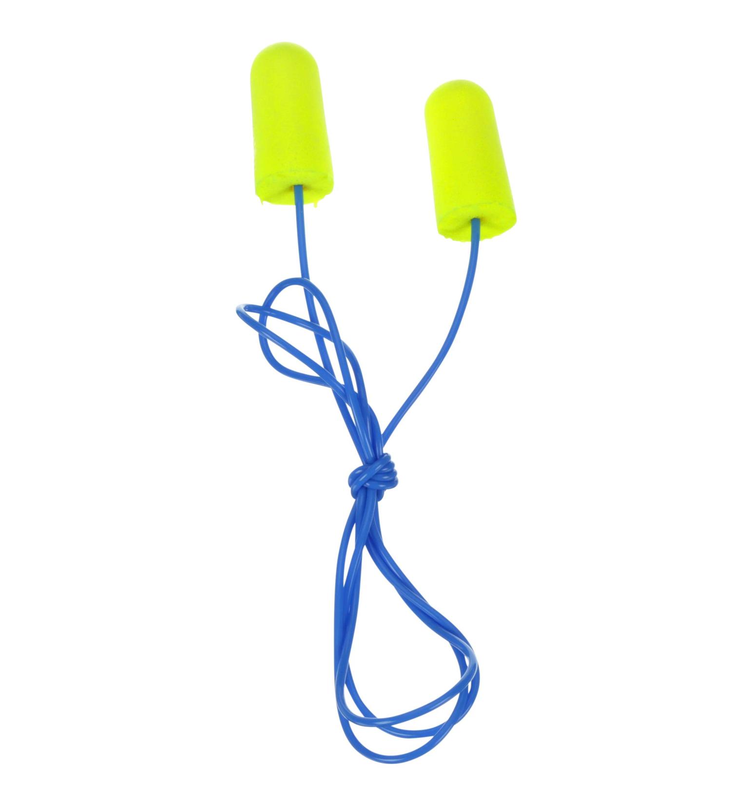 3M Ear Plugs 5 Pairs E-A-Rsoft Yellow Neons VP311-4106 - Metal Detectable Cord, Disposable Foam NRR 32 - Buy Online on GoSupps.com