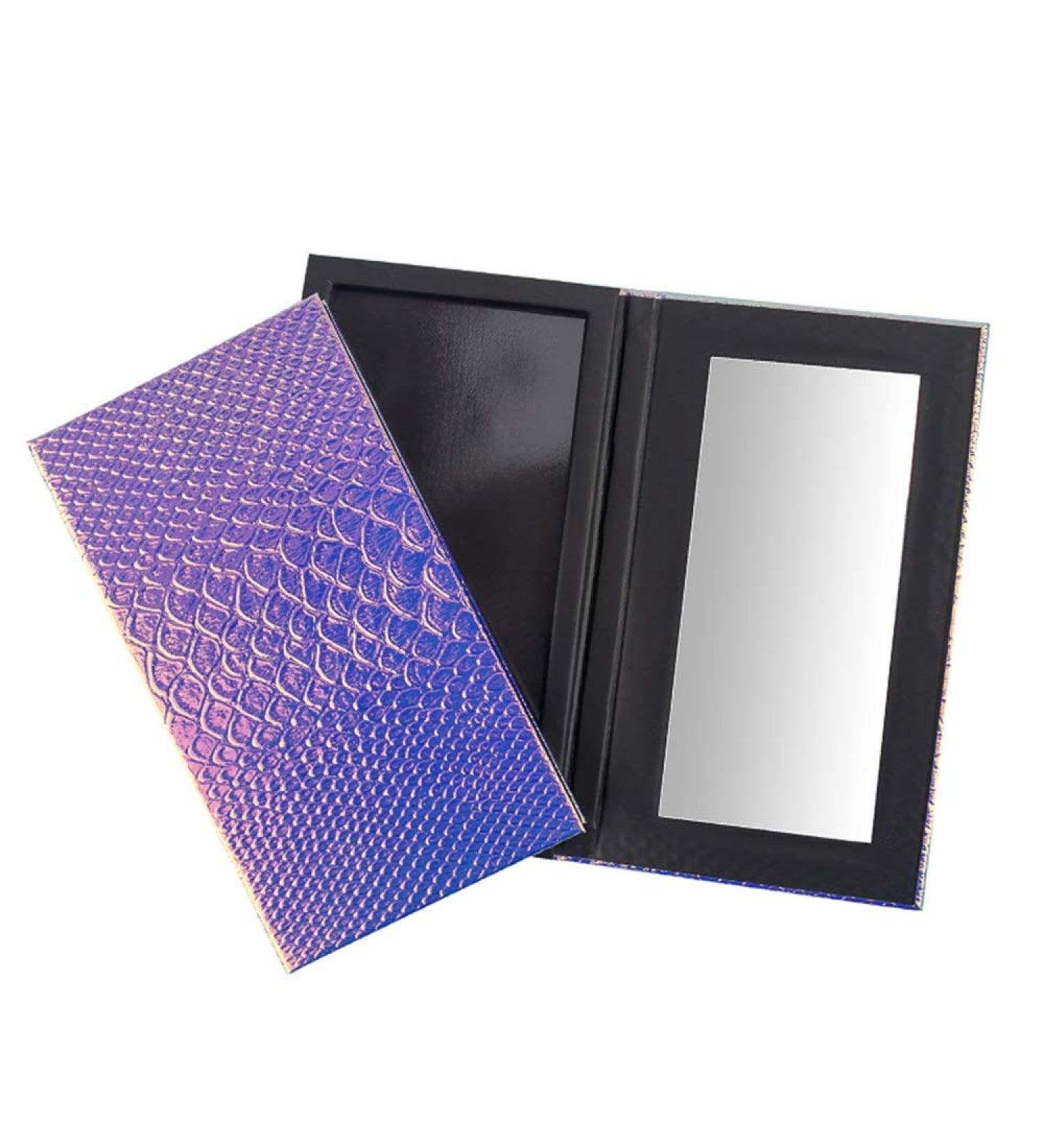 Mermaid Style Magnetic Makeup Palette with Mirror | Empty Storage Box + 20 Metal Stickers for Eyeshadows & Highlighter - Buy Online on GoSupps.com
