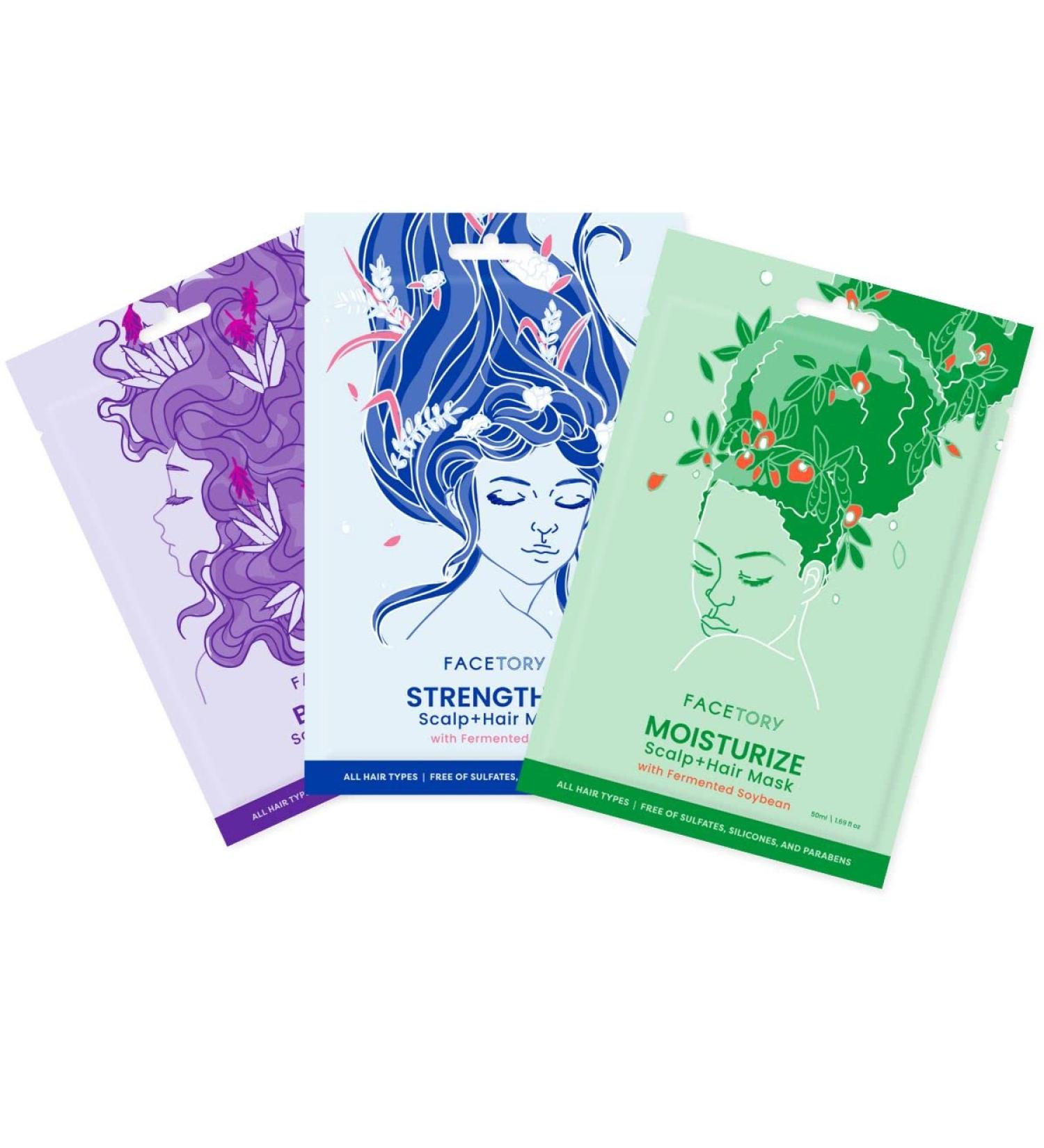 Facetory Scalp and Hair Mask Bundle - Reviving Scalp Treatment - Frizz Control - Clarifying Treatment - 50 ml / 1.69 fl oz (Pack of 3) - Buy Online on GoSupps.com