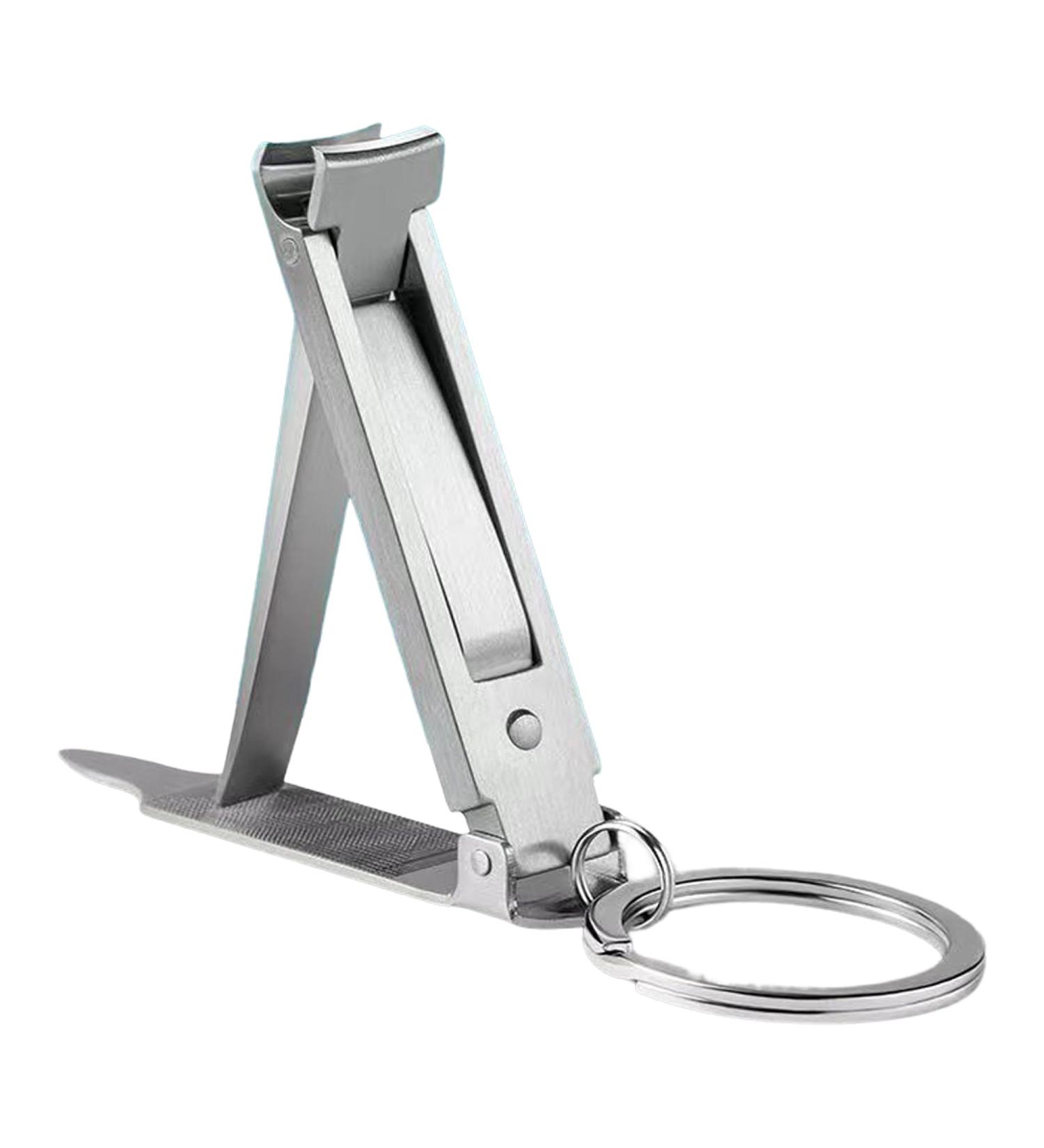 Nail Clippers Single Ultra-Thin Portable Multifunctional Foldable Household Nail Clippers with Keychain/122 Silvery - Buy Online on GoSupps.com