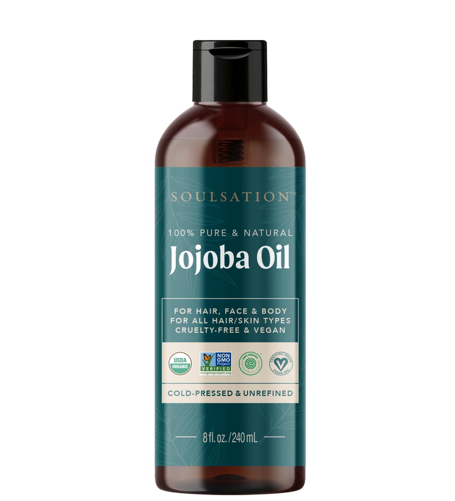 Organic Jojoba Oil for Skin Hair & Face (8oz) | 100% Pure Natural Cold Pressed - Hydrating Carrier Oil Hexane Free 8 Fl Oz (Pack of 1) - Buy Online on GoSupps.com