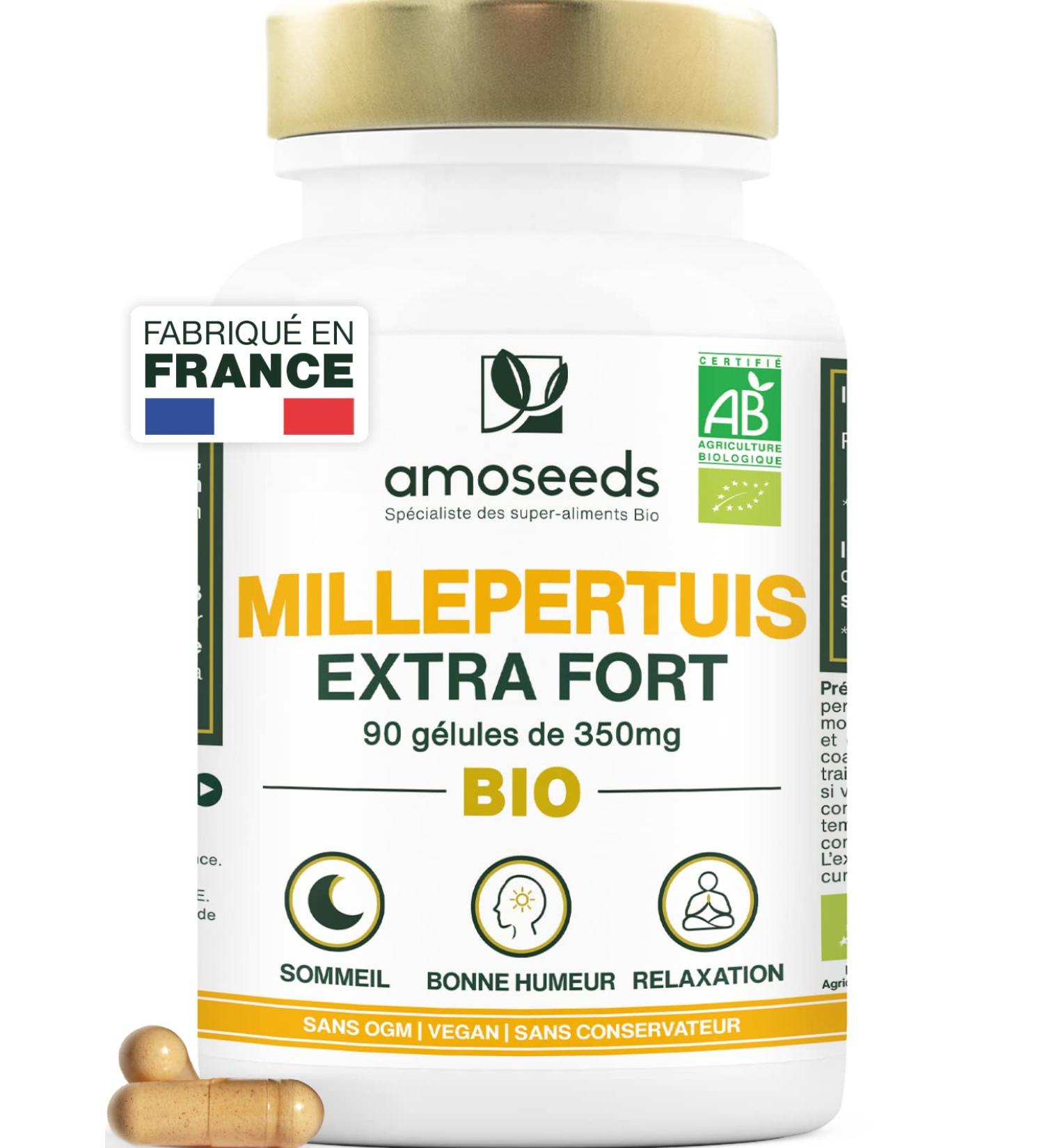 St. John's Wort Organic | Hypericin Concentrate | Low Morale Good Mood Anti-stress Sleep | 90 Vegan Capsules of 350mg | Top Quality - Buy Online on GoSupps.com