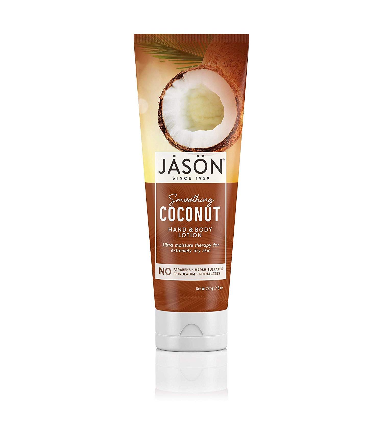 Jason Natural Hand & Body Lotion - Smoothing Coconut 8 oz (227 g) | Hydrating Skin Care - Buy Online on GoSupps.com