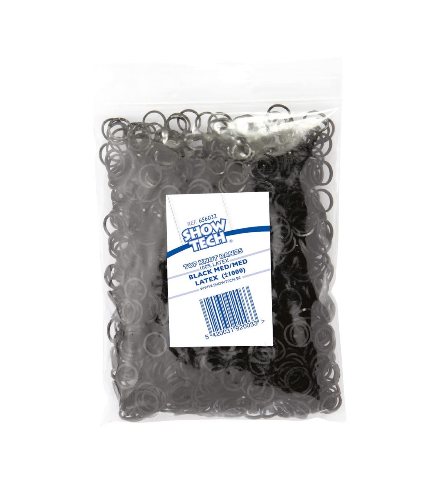 Show Tech Black Latex Top Knot Bands