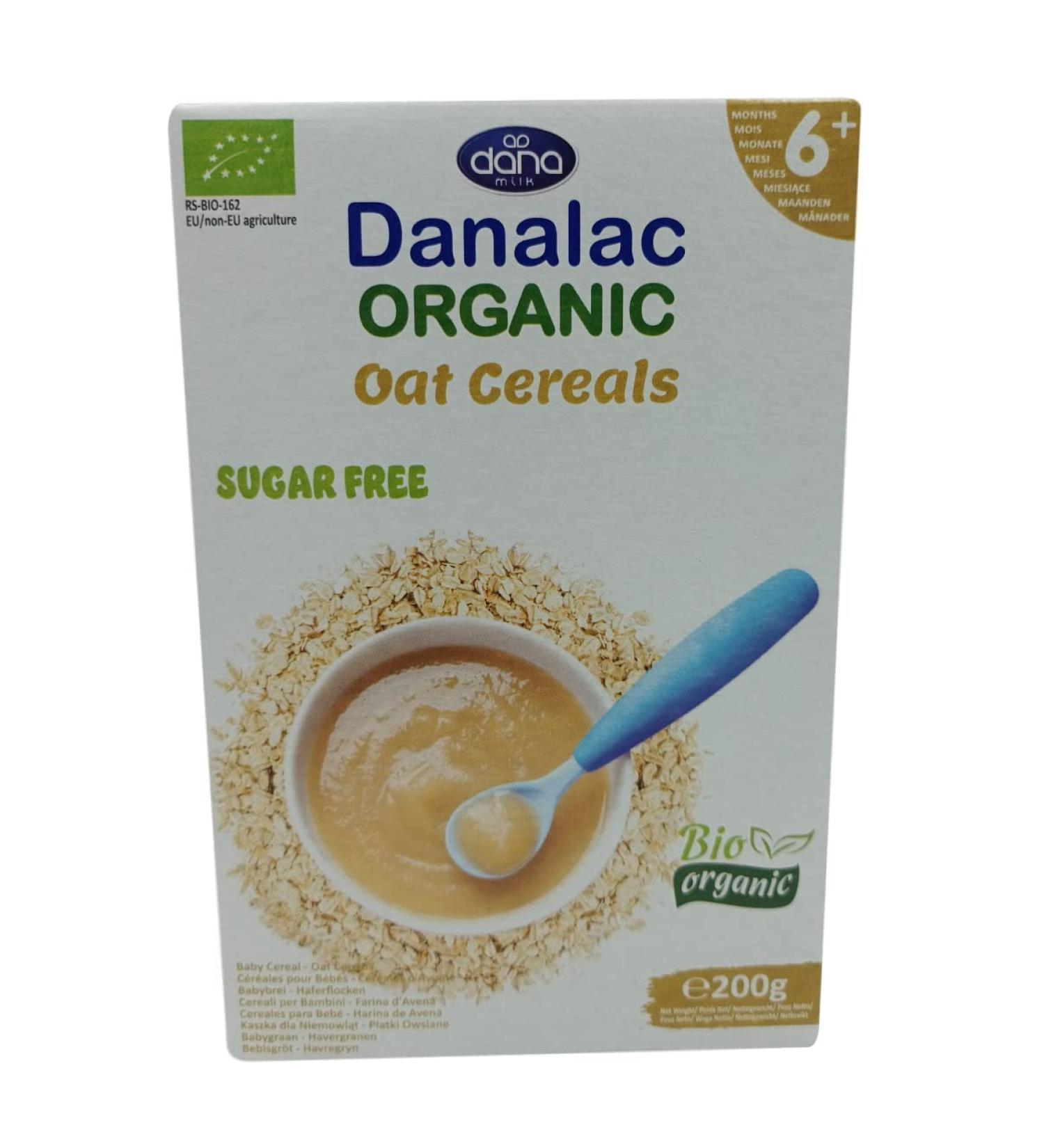 DANALAC Organic Oat Baby Cereal 200g - Sugar-Free Porridge for Babies 6 Months+ | Pack of 1 - Buy Online on GoSupps.com