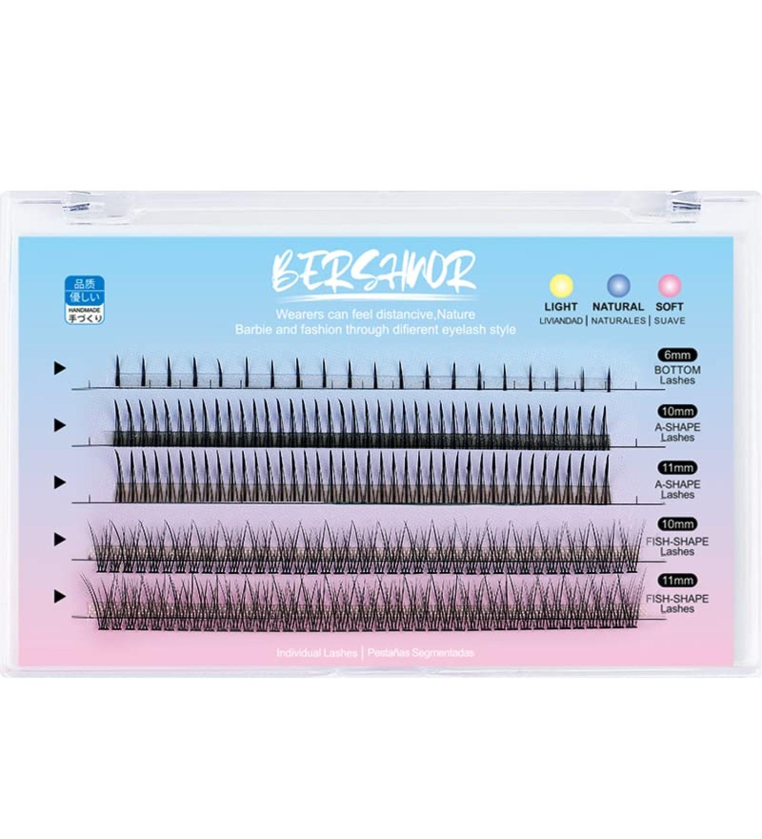 BlueSmurfs Mini Individual Fairy Eyelash Extensions - Fluffy DIY Natural Faux Mink False Lashes Multipack (170 Mini Clusters) - Bottom Lashes Included -001 - Buy Online on GoSupps.com