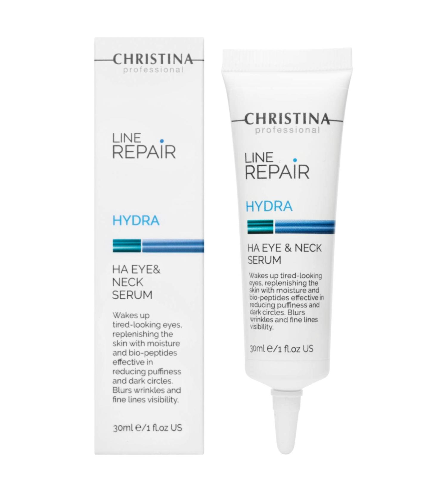 Christina Line Repair Hydra HA Eye & Neck Peptide Serum for Face with Hyaluronic Acid | Dark Circles Elimination | Anti-Aging Defense | Moisture Retention | Face Serum For Dry Normal Skin - Buy Online on GoSupps.com