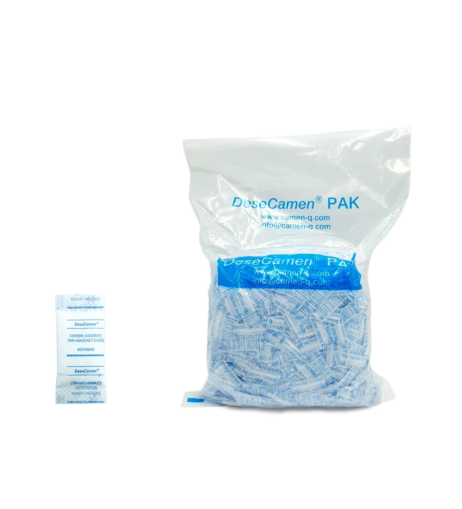 Desecamen Silica Gel Pack - Non-Toxic Dehumidifier & Moisture Absorber - Food Grade Quality (2000 Packs 0.5g Each) - Ideal for International Shipping - Buy Online on GoSupps.com