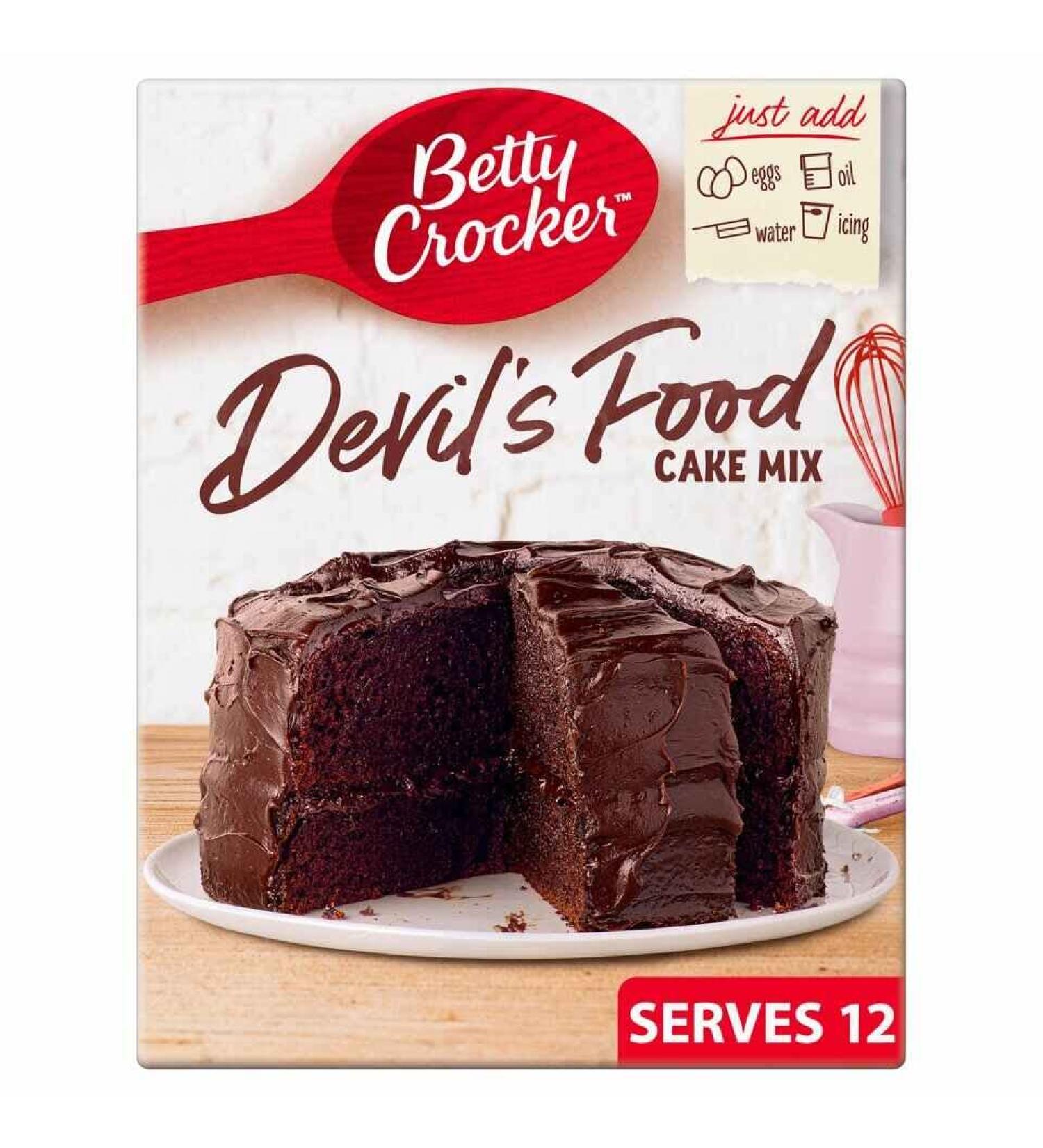 Betty Crocker | Devils Food Cake Mix 425G | No Artificial Colours or Preservatives | Suitable for Vegetarians - Buy Online on GoSupps.com