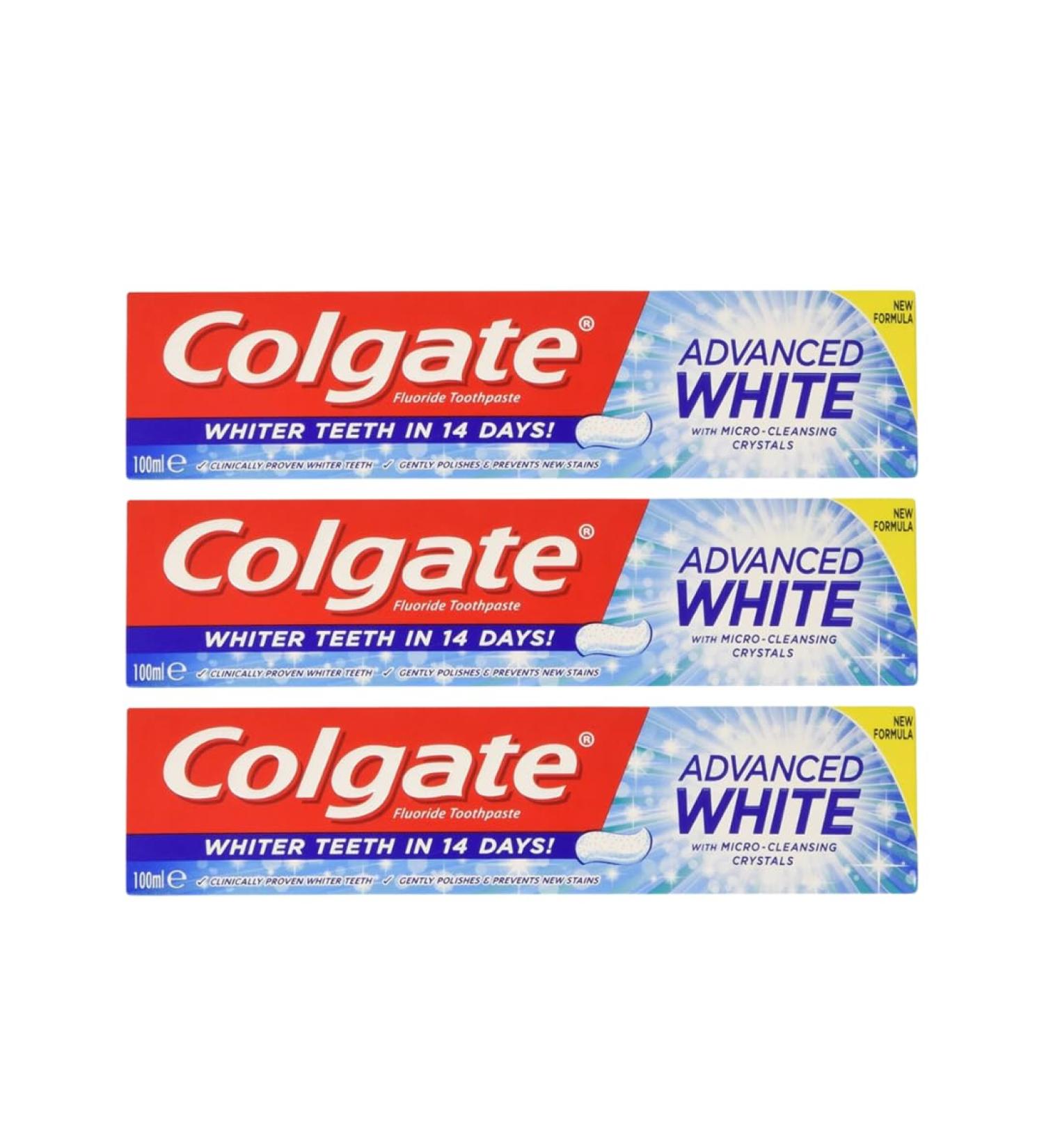3x Colgate Advanced White Toothpaste 100ml